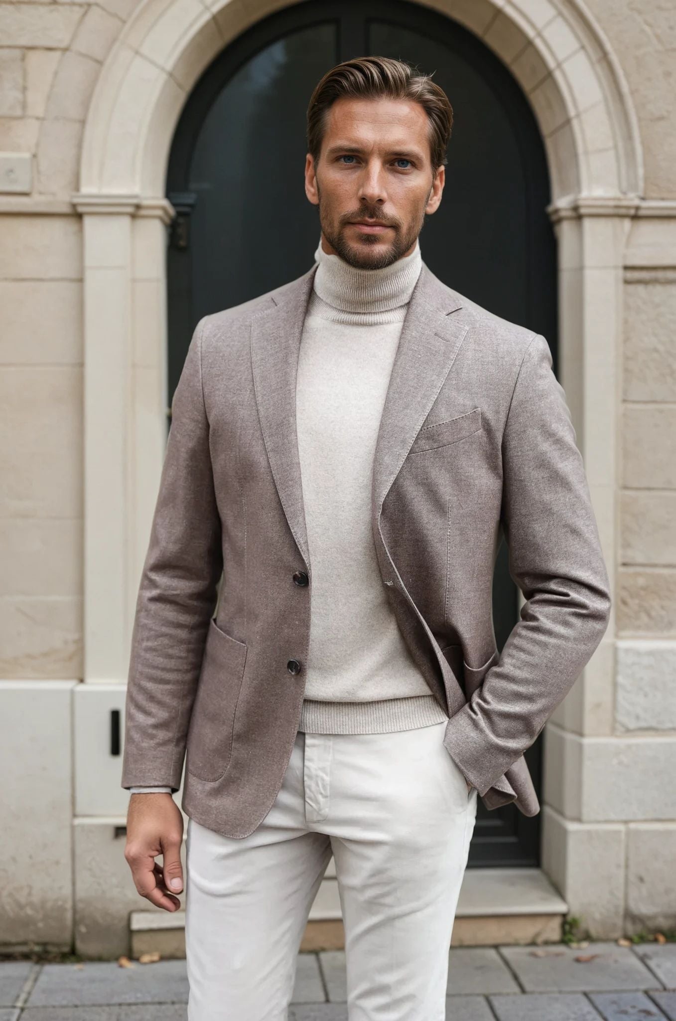 Veste Gostev en coton d'hiver - Mushroom-VESTE BLAZER HOMME-Curling-Paris