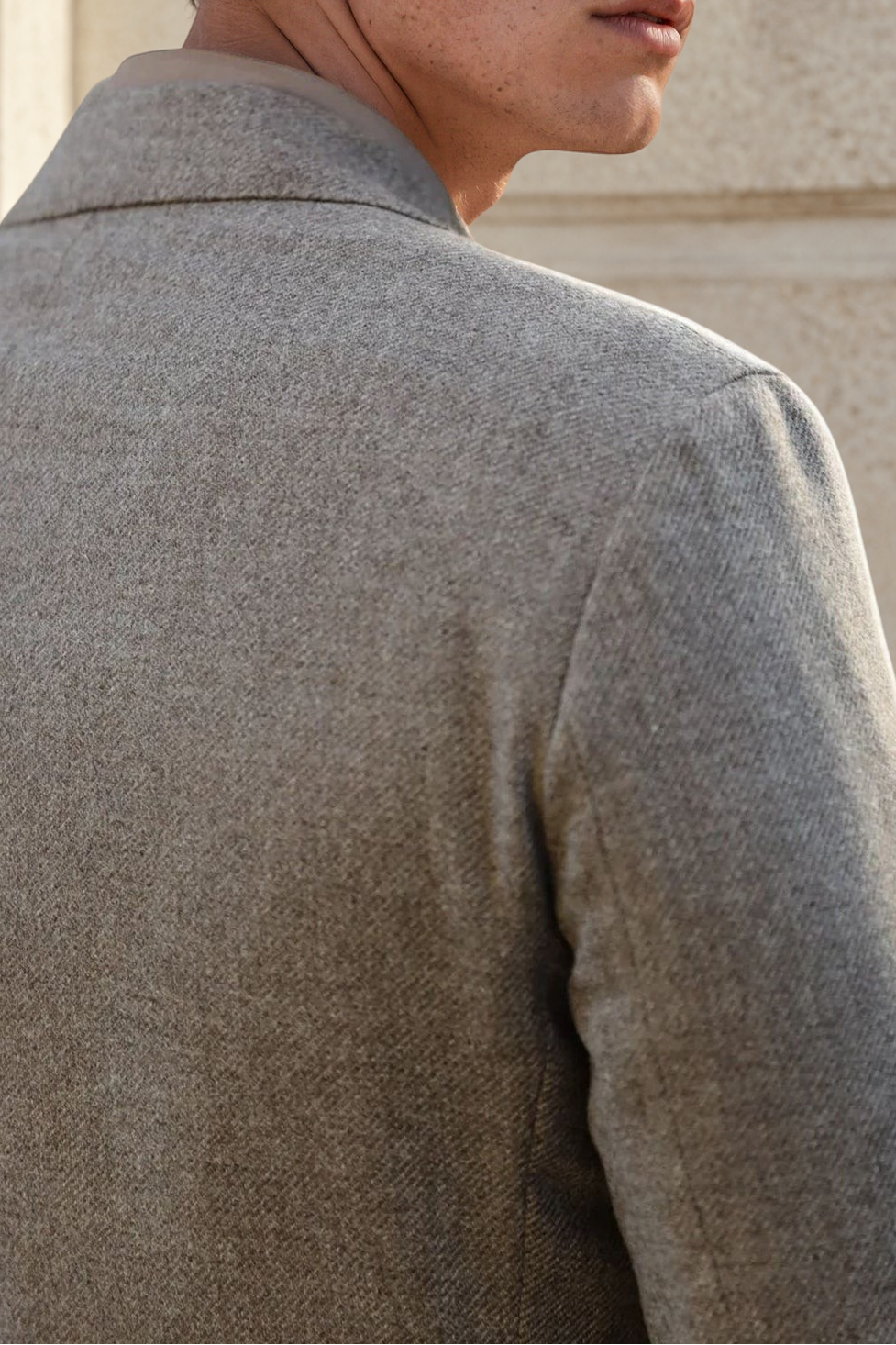 Veste Gostev en laine et cachemire - Taupe-VESTE BLAZER HOMME-Curling-Paris
