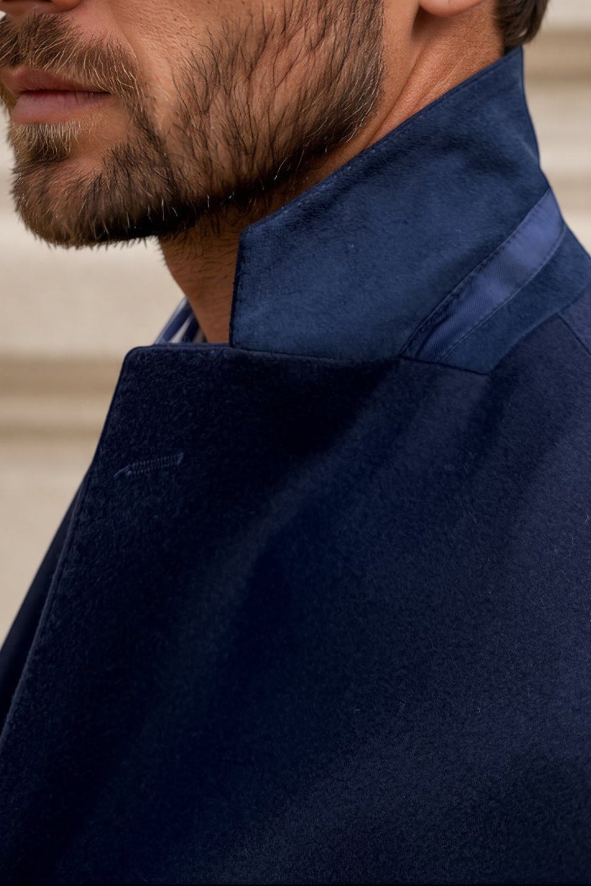 Veste Gostev tissu en laine et cachemire Loro Piana - Marine-VESTE BLAZER HOMME-Curling-Paris