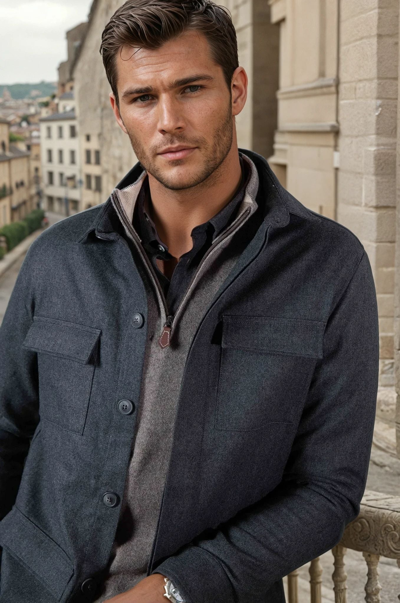 Veste Hector - Gris Chine-MANTEAU HOMME-Curling-Paris