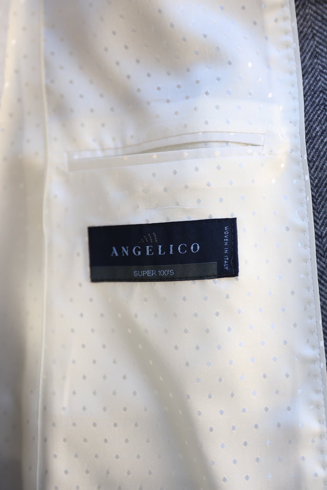 Veste Isabel 100% laine vierge - Chevron Gris-VESTE BLAZER FEMME-Curling-Paris