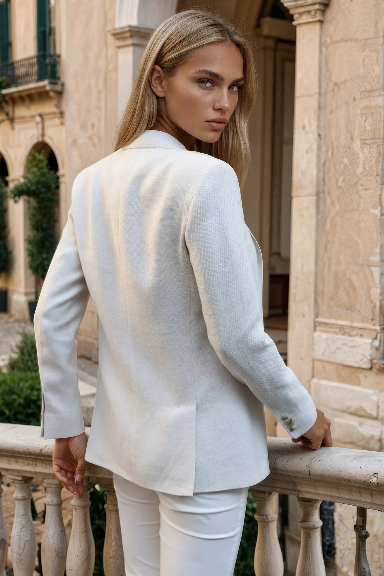 Veste Isabel en laine & lin Di Fabio - Ecru-VESTE BLAZER FEMME-Curling-Paris