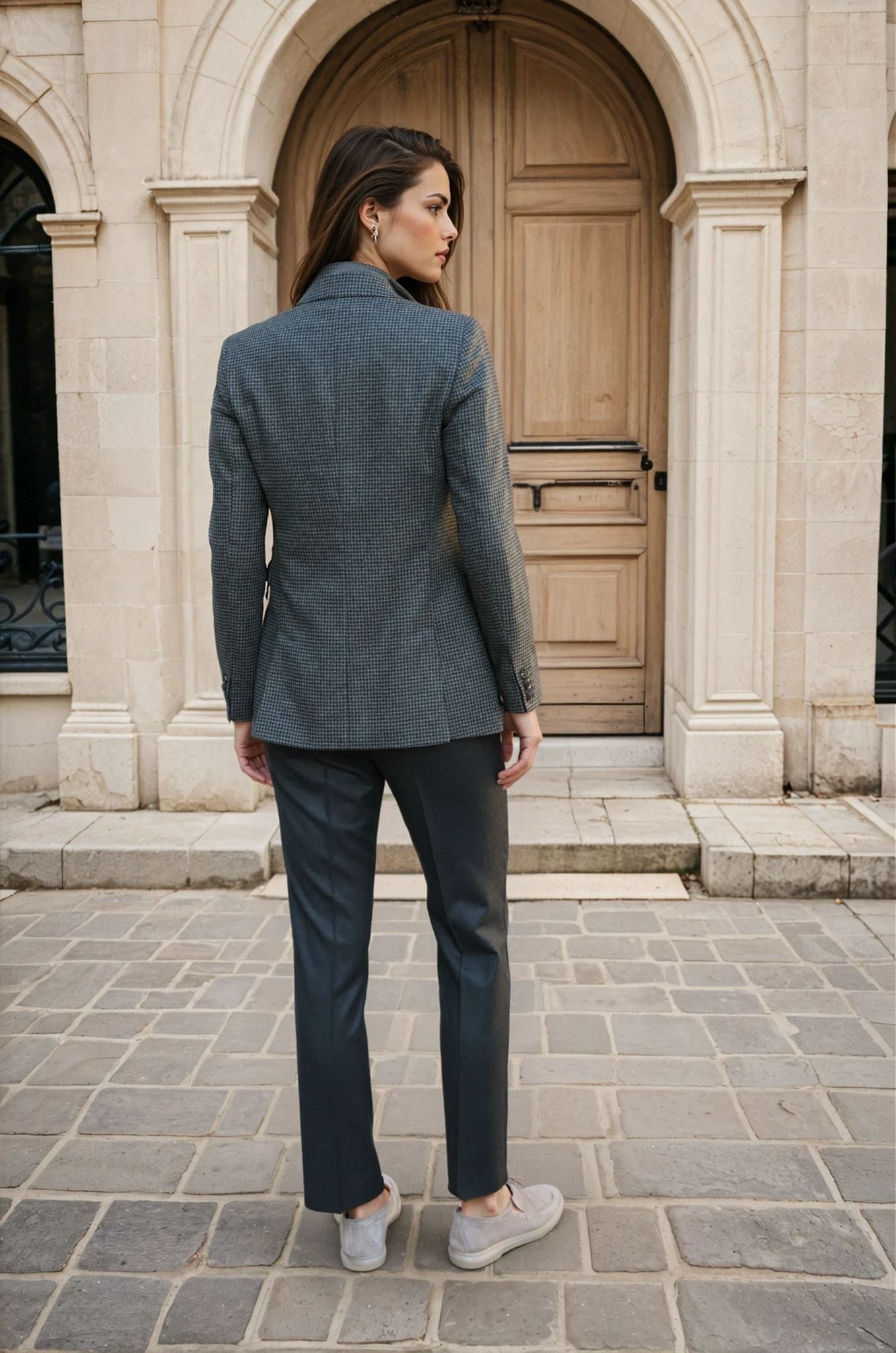 Veste Isabel en laine vierge - Kaki-VESTE BLAZER FEMME-Curling-Paris