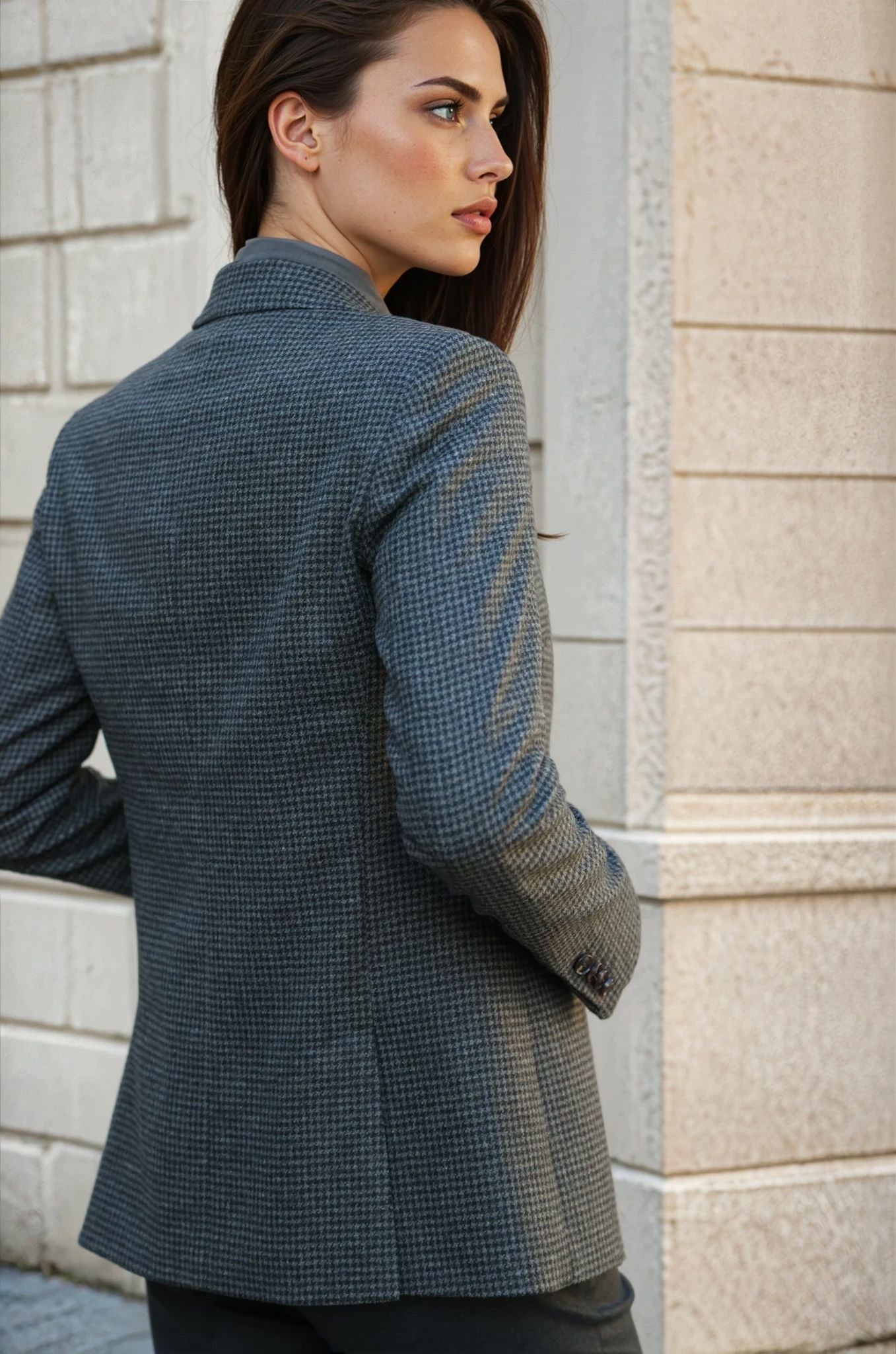 Veste Isabel en laine vierge - Kaki-VESTE BLAZER FEMME-Curling-Paris