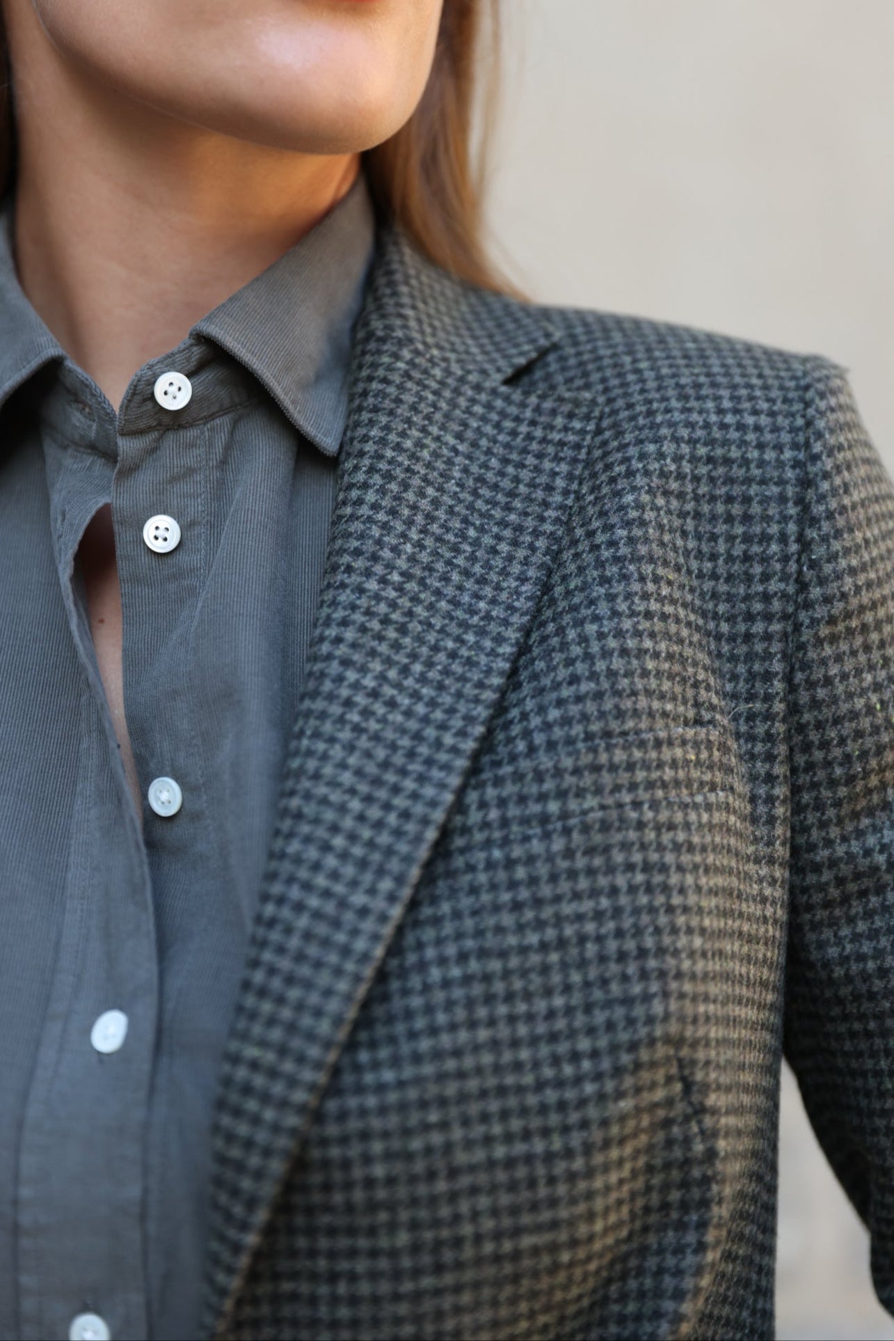 Veste Isabel en laine vierge - Kaki-VESTE BLAZER FEMME-Curling-Paris