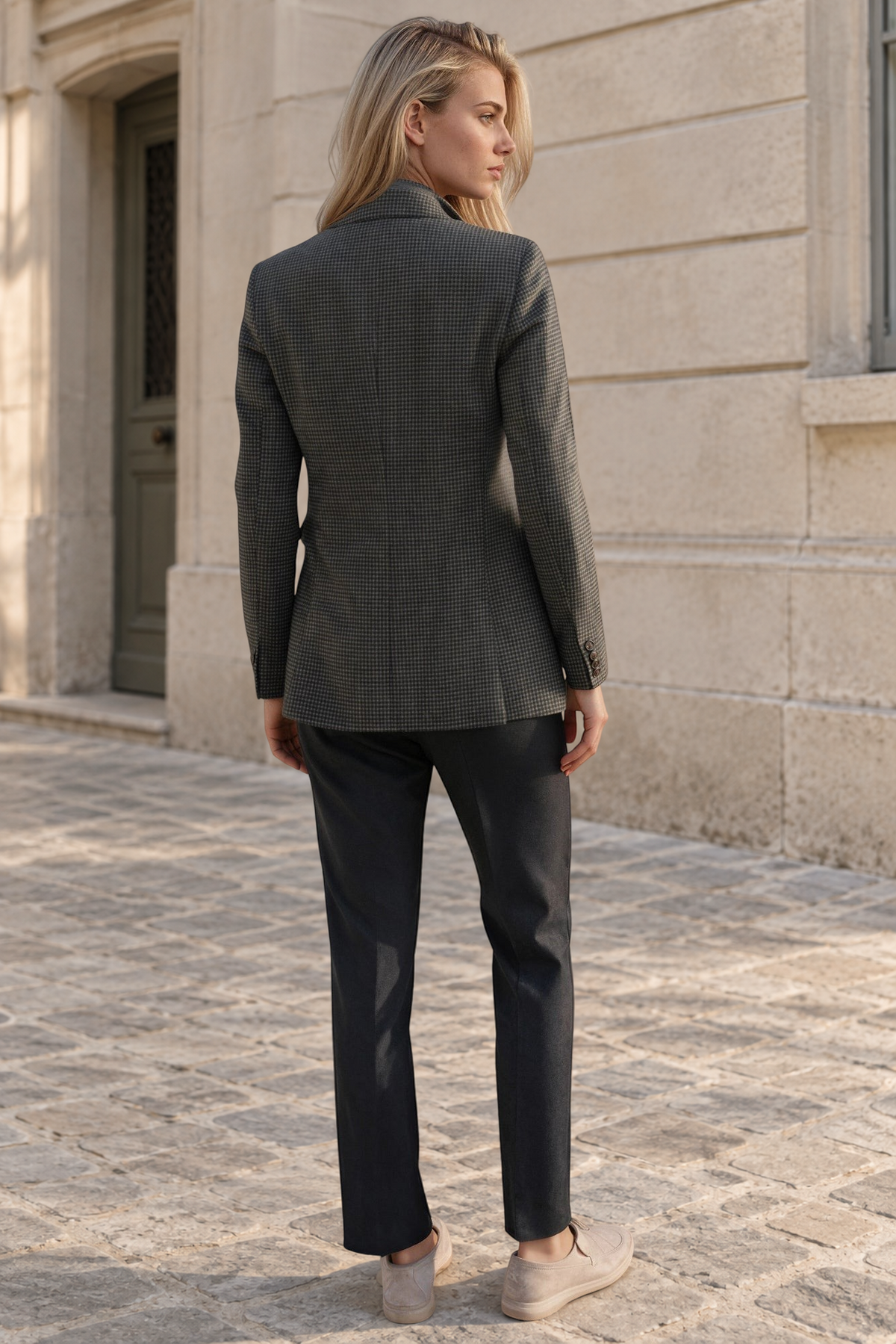 Veste Isabel en laine vierge - Kaki-VESTE BLAZER FEMME-Curling-Paris