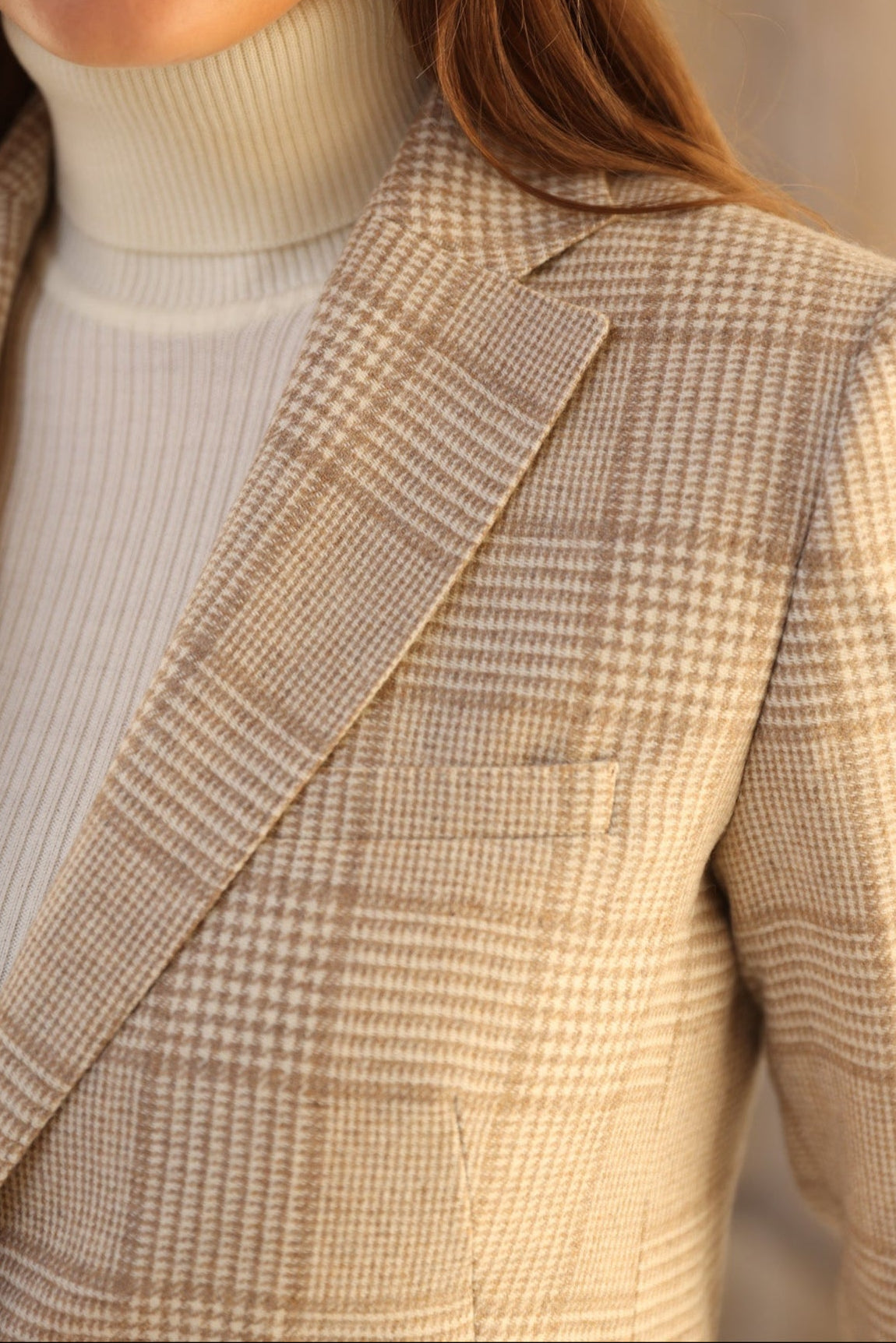 Veste Isabel en laine vierge - Prince de Galles Camel-VESTE BLAZER FEMME-Curling-Paris