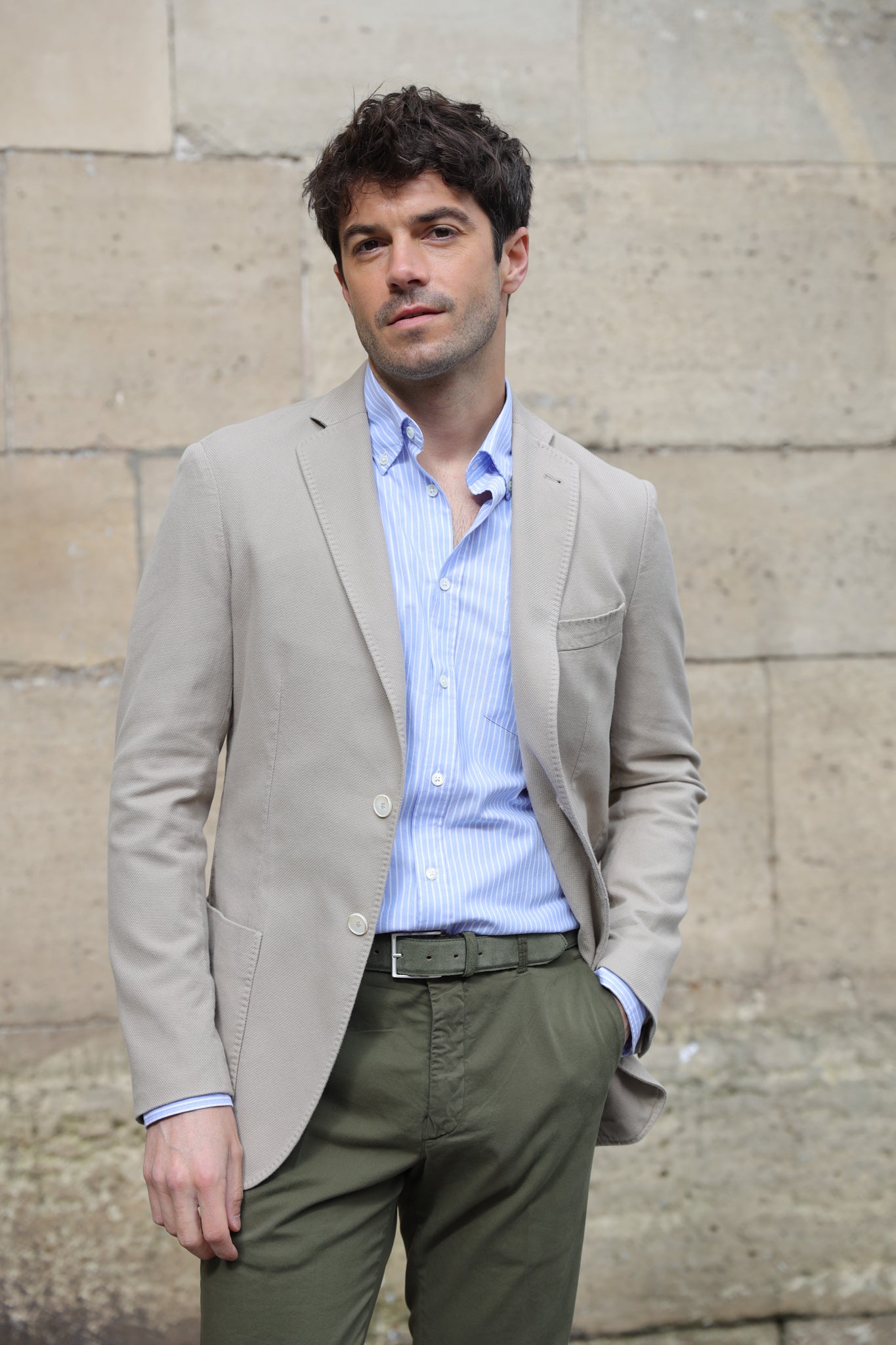 Veste Ralph en coton Di Sondrio - Beige-VESTE BLAZER HOMME-Curling-Paris