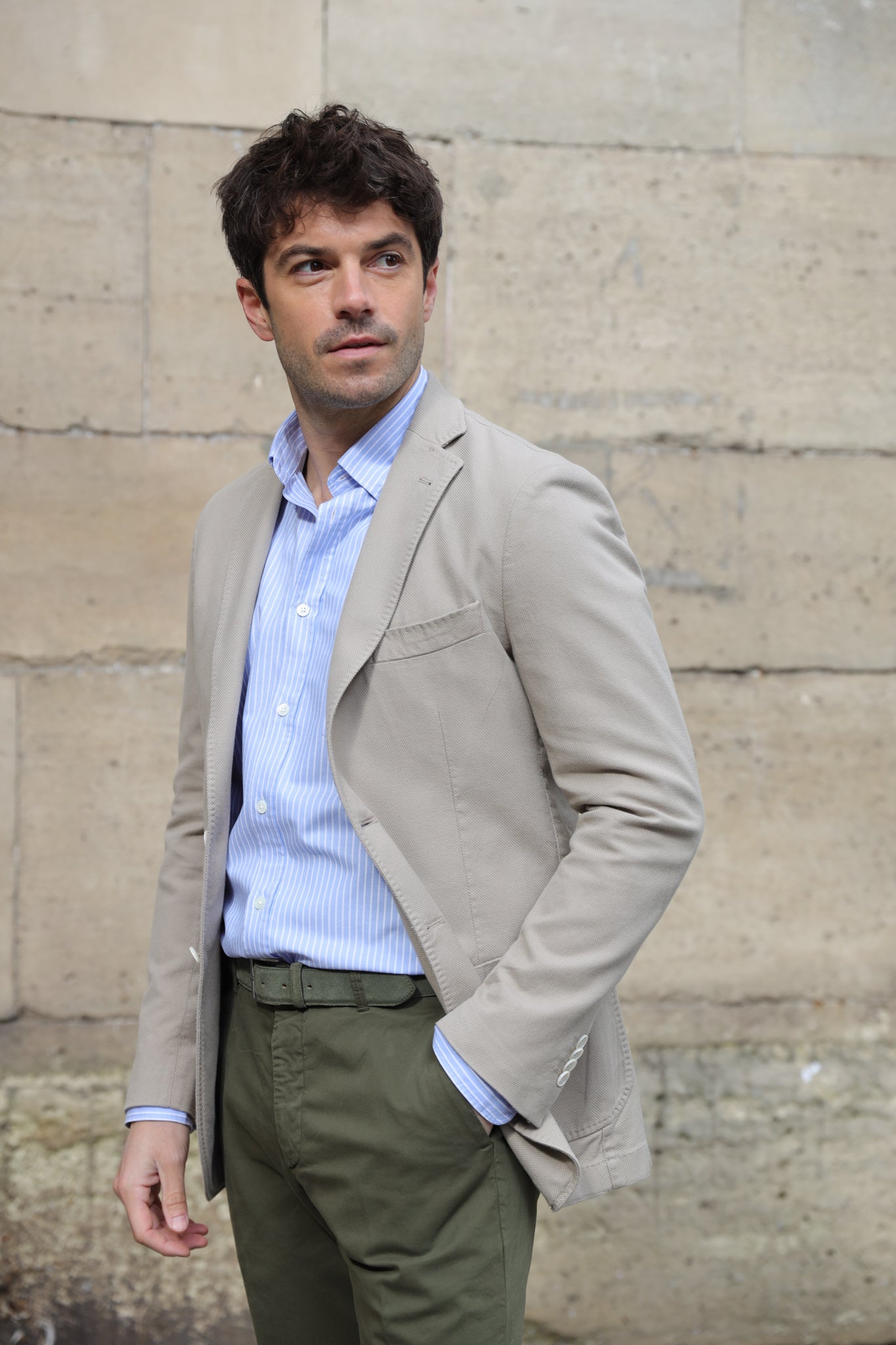 Veste Ralph en coton Di Sondrio - Beige-VESTE BLAZER HOMME-Curling-Paris