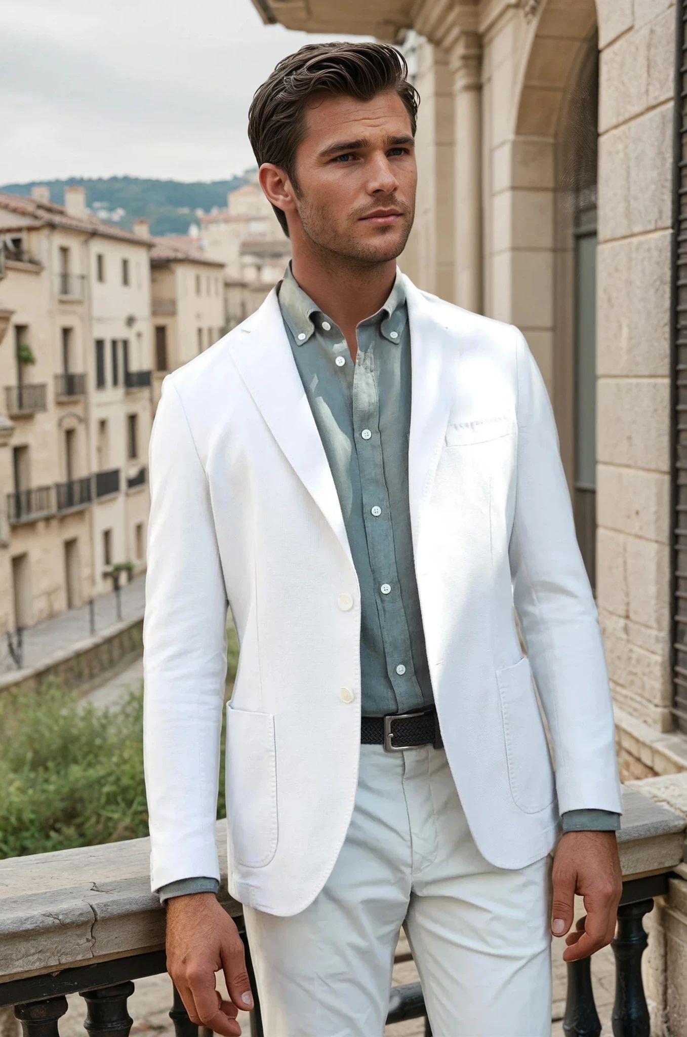 Veste Ralph en coton Di Sondrio - Ecru-VESTE BLAZER HOMME-Curling-Paris