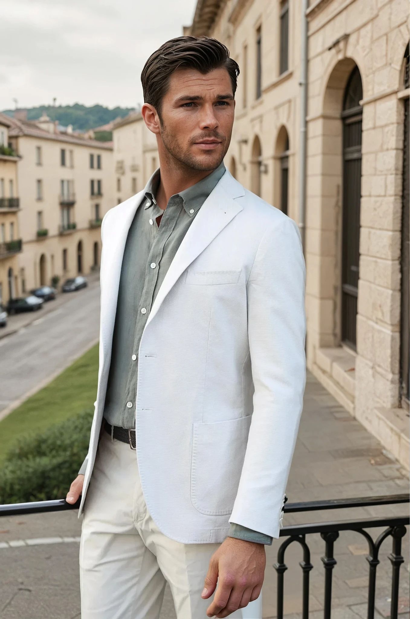 Veste Ralph en coton Di Sondrio - Ecru-VESTE BLAZER HOMME-Curling-Paris