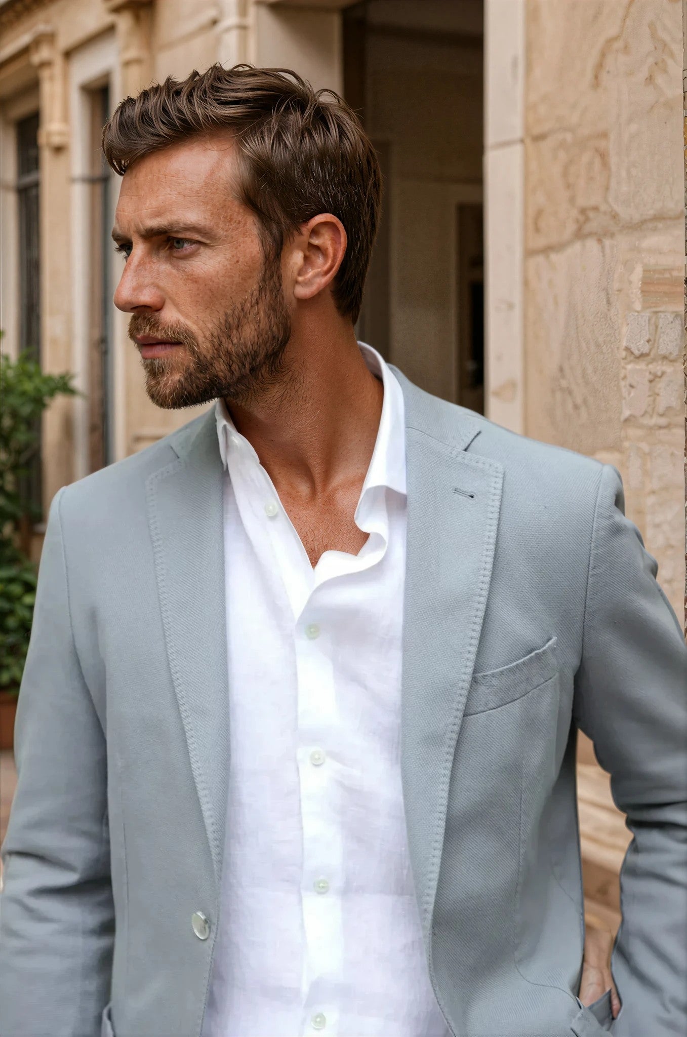 Veste Ralph en coton Di Sondrio - Gris-VESTE BLAZER HOMME-Curling-Paris