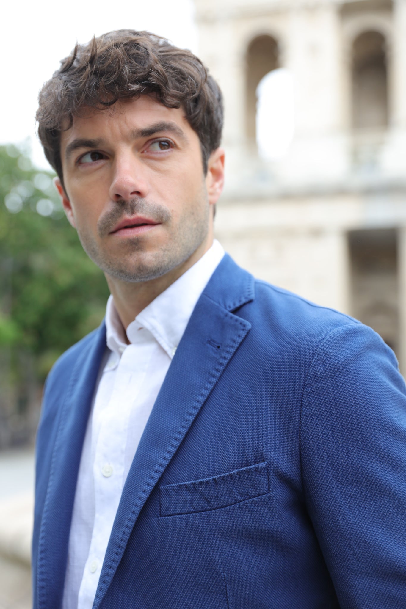 Veste Ralph en coton Di Sondrio - Indigo-VESTE BLAZER HOMME-Curling-Paris