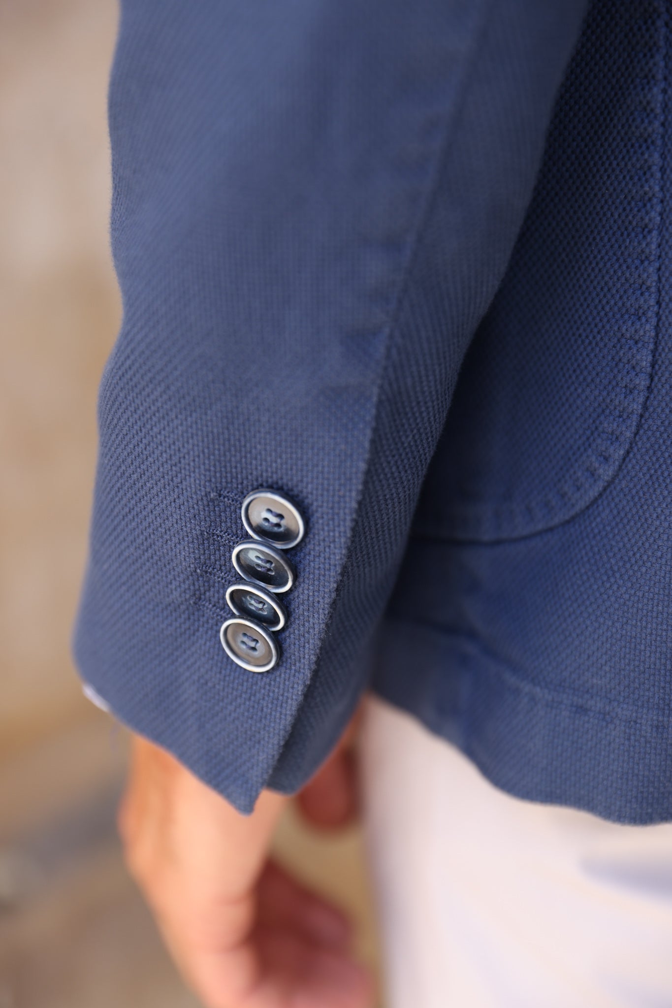 Veste Ralph en coton Di Sondrio - Indigo-VESTE BLAZER HOMME-Curling-Paris