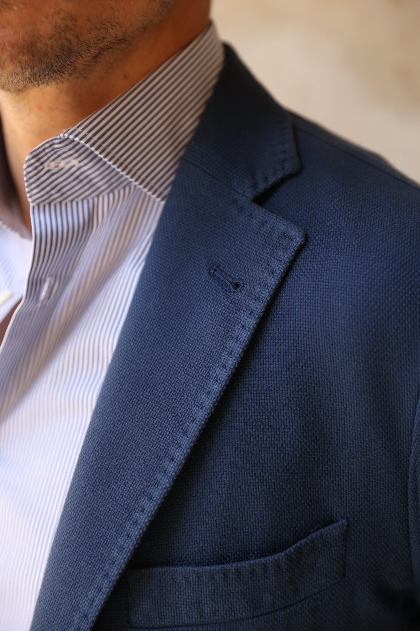 Veste Ralph en coton Di Sondrio - Indigo-VESTE BLAZER HOMME-Curling-Paris