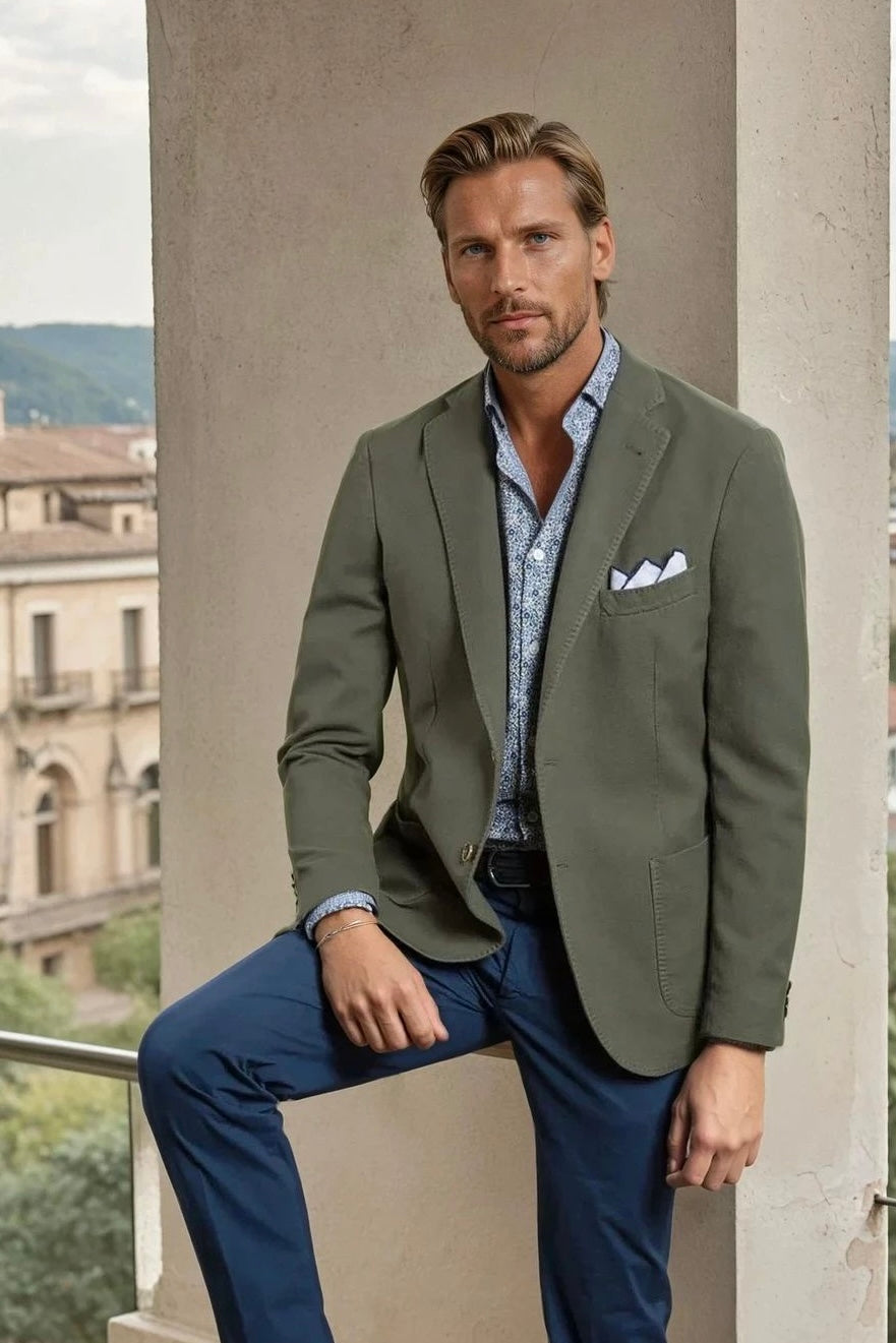 Veste Ralph en coton Di Sondrio - Kaki-VESTE BLAZER HOMME-Curling-Paris