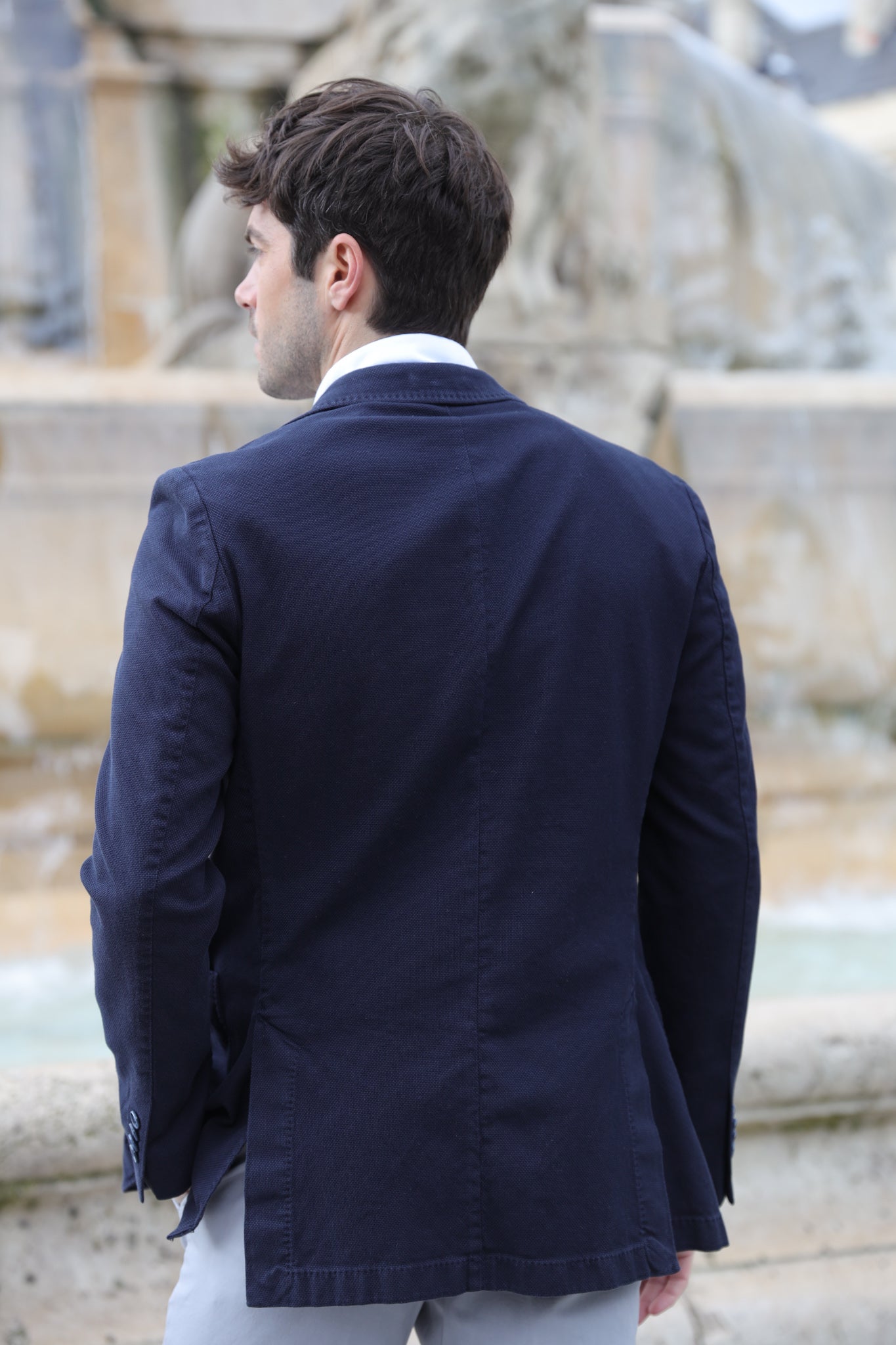 Veste Ralph en coton Di Sondrio - Marine-VESTE BLAZER HOMME-Curling-Paris