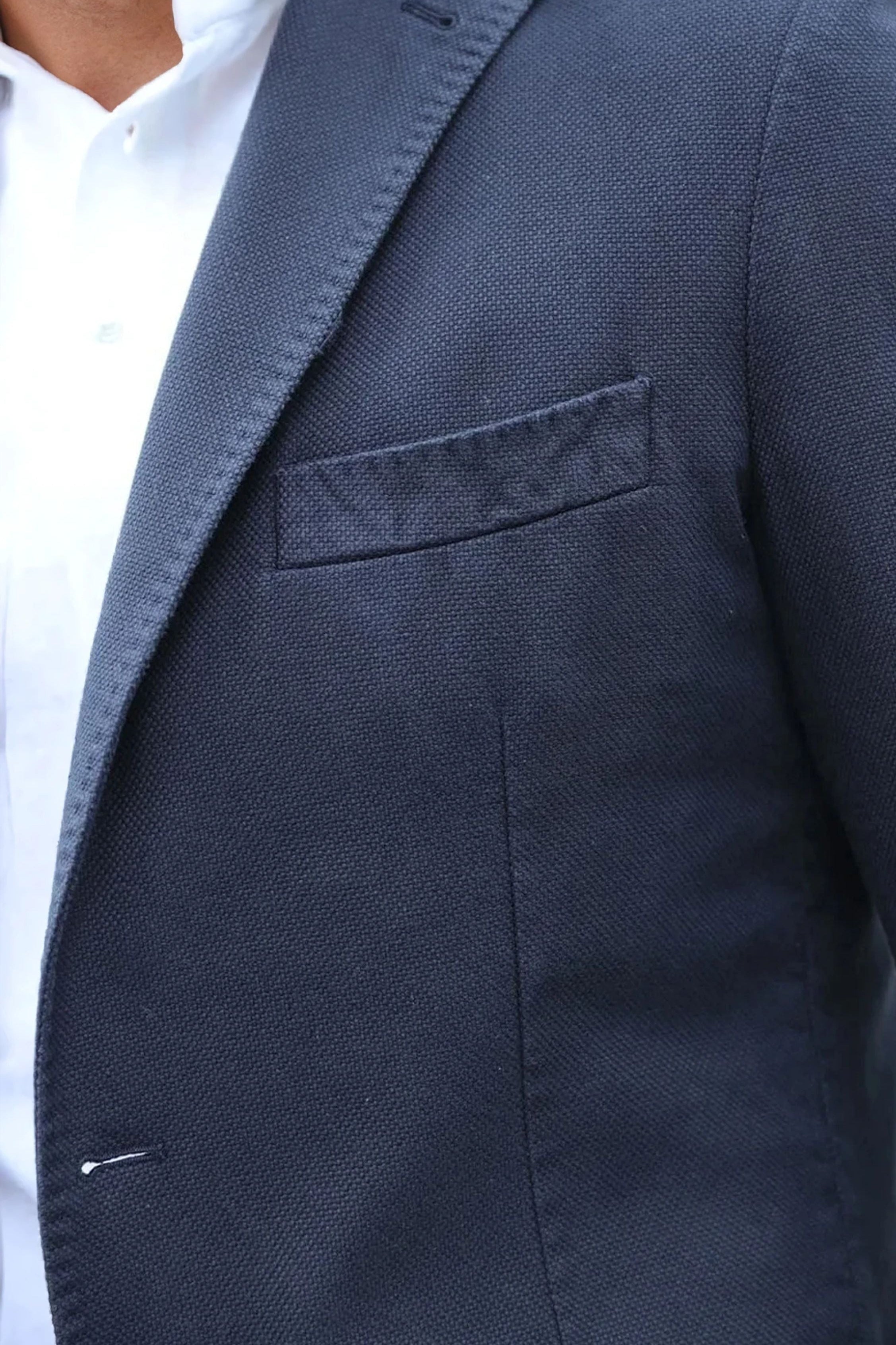 Veste Ralph déstructurée en coton Di Sondrio - Marine-VESTE BLAZER HOMME-Curling-Paris