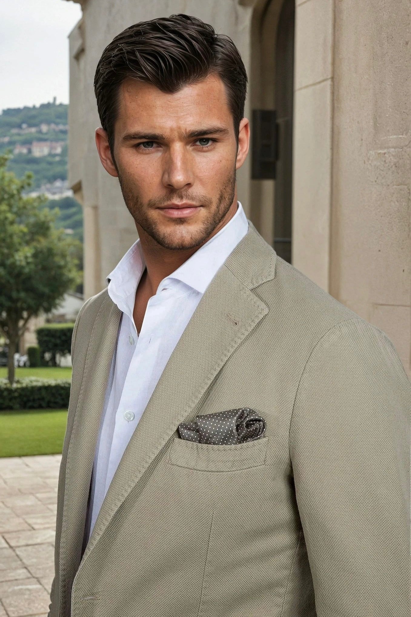 Veste Ralph en coton Di Sondrio - Sable-VESTE BLAZER HOMME-Curling-Paris