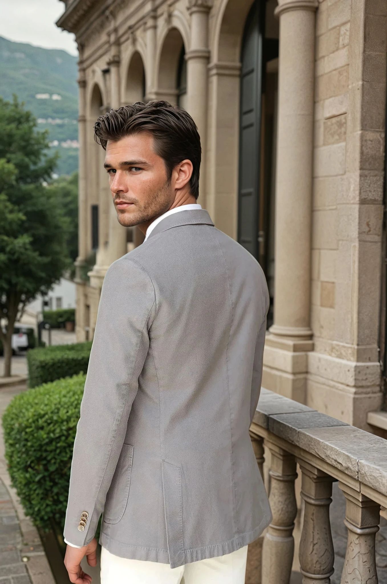 Veste Ralph en coton Di Sondrio - Taupe-VESTE BLAZER HOMME-Curling-Paris