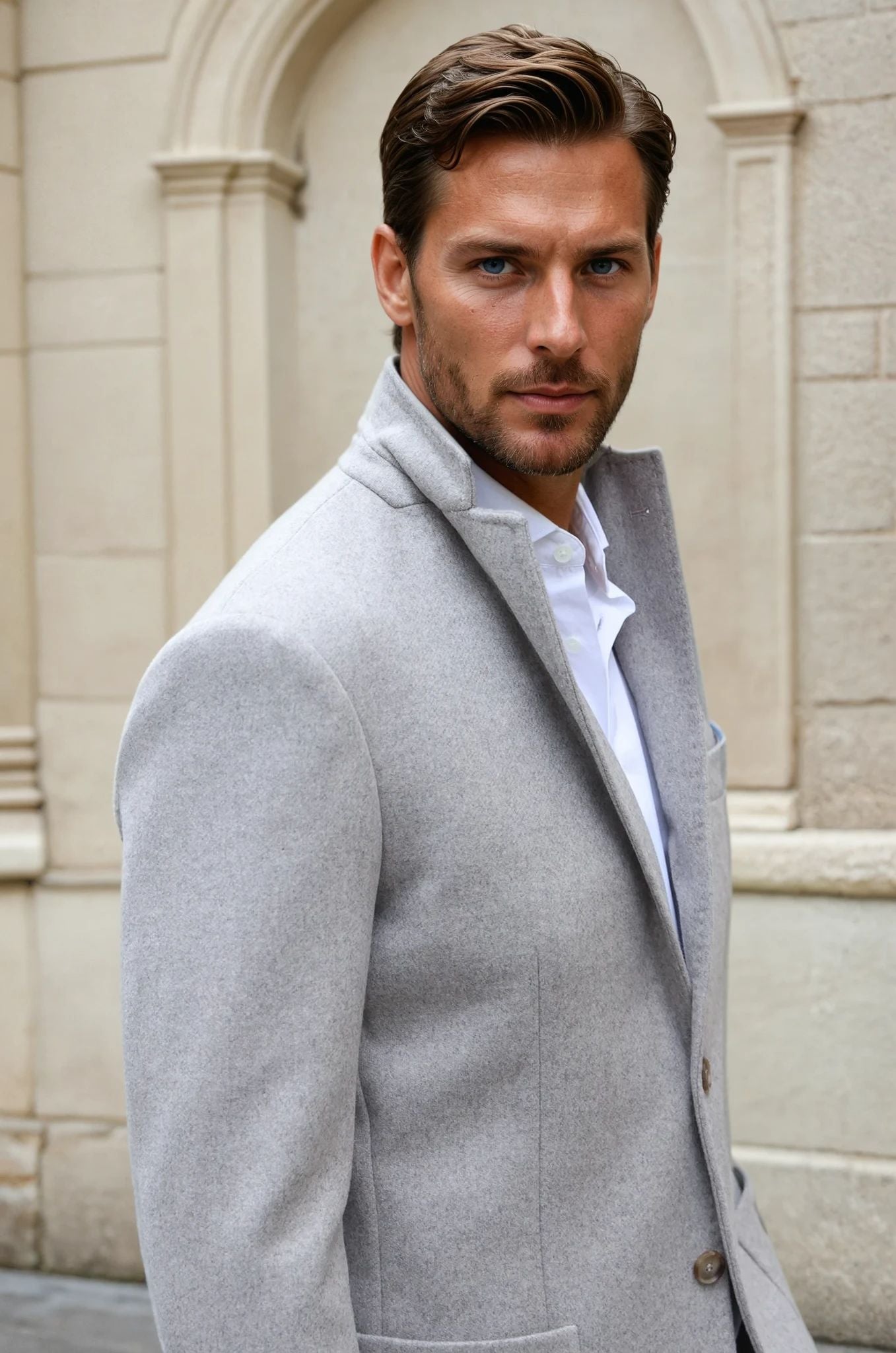 Veste Ralph en laine et cachemire double face Zanieri - Beige-VESTE BLAZER HOMME-Curling-Paris