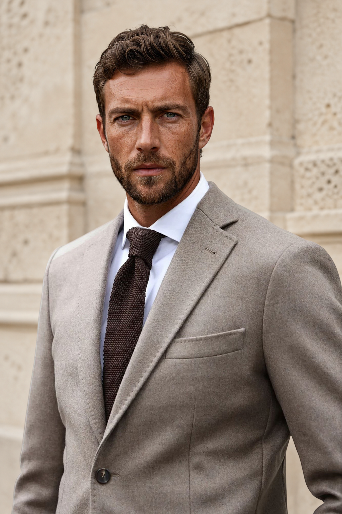 Veste Ralph en laine et cachemire double face Zanieri - Taupe-VESTE BLAZER HOMME-Curling-Paris