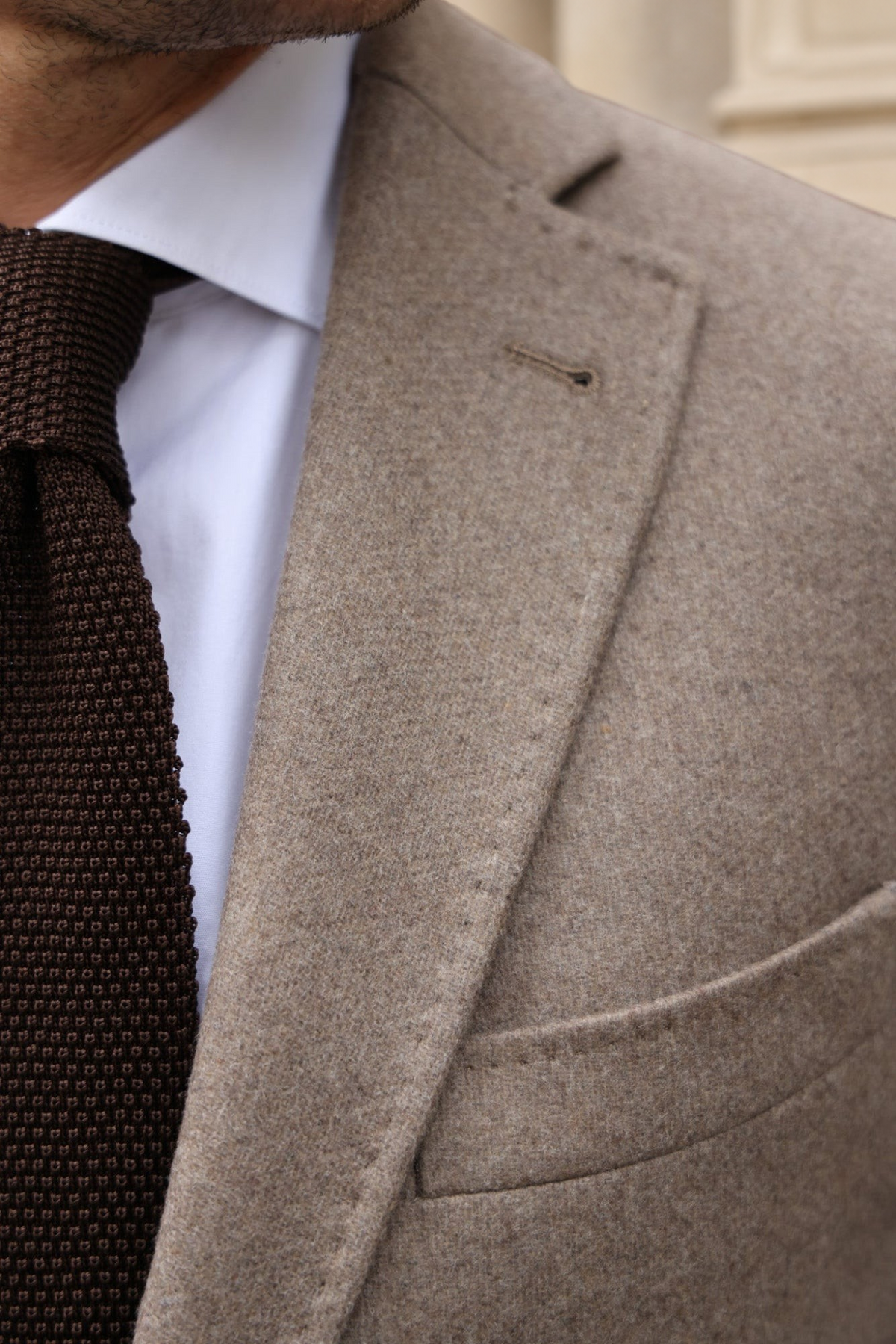 Veste Ralph en laine et cachemire double face Zanieri - Taupe-VESTE BLAZER HOMME-Curling-Paris
