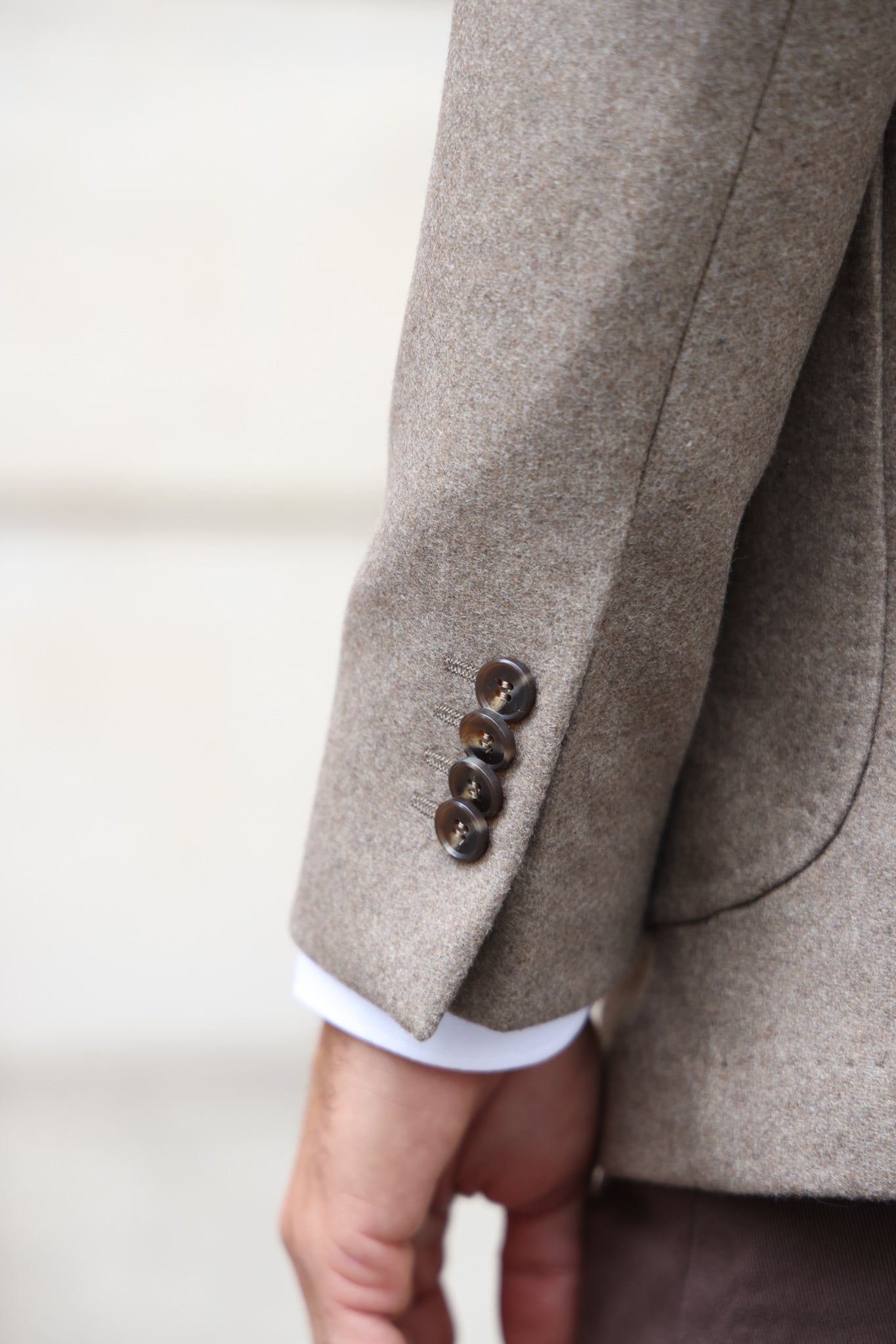 Veste Ralph en laine et cachemire double face Zanieri - Taupe-VESTE BLAZER HOMME-Curling-Paris