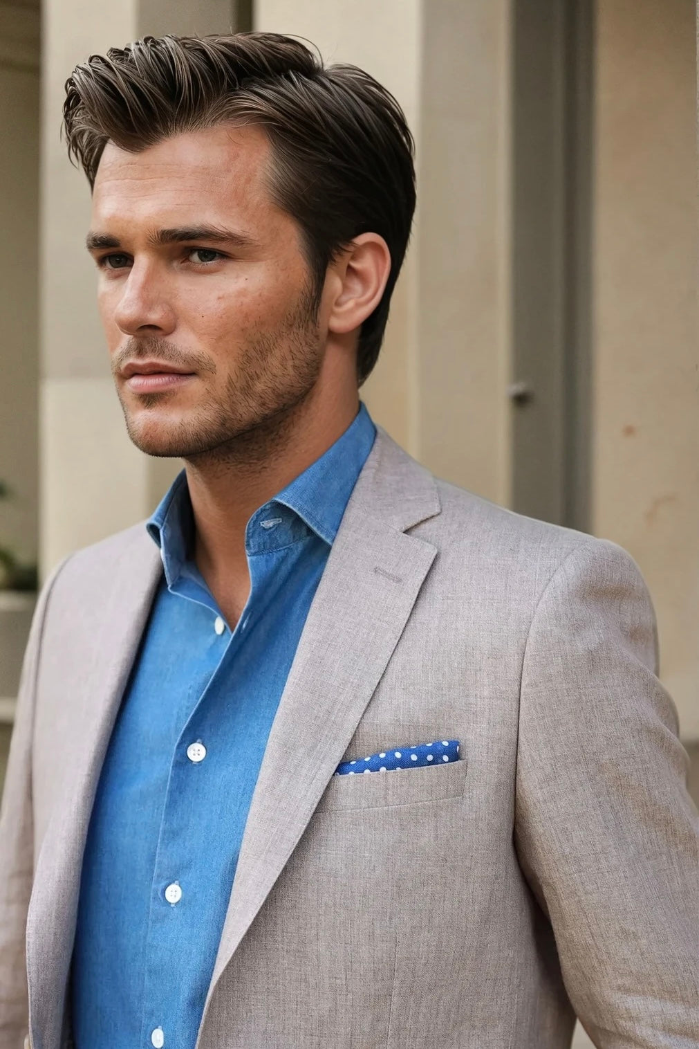 Veste Steven en lin Angelico - Beige-VESTE BLAZER HOMME-Curling-Paris