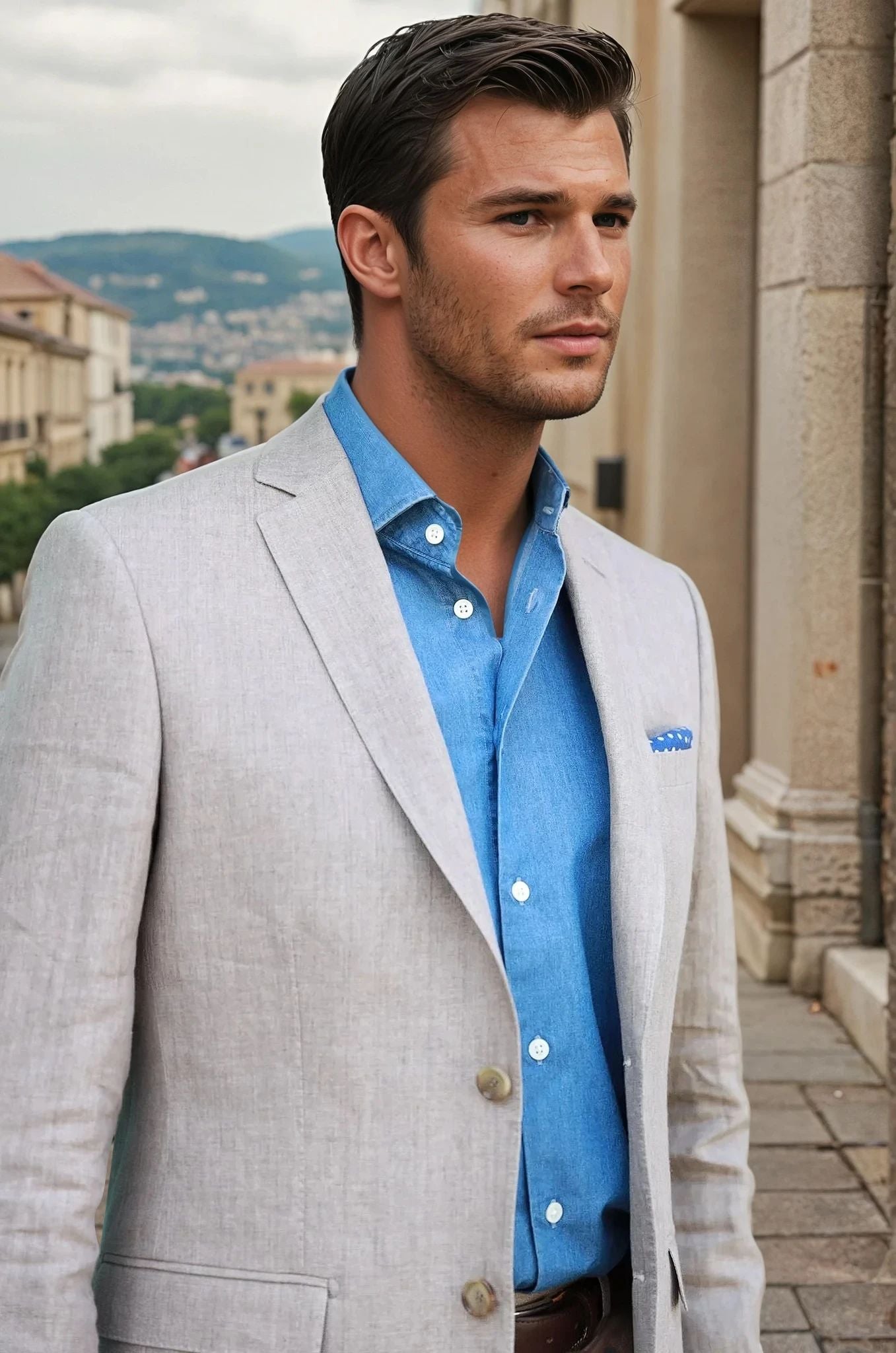 Veste Steven en lin Angelico - Beige-VESTE BLAZER HOMME-Curling-Paris