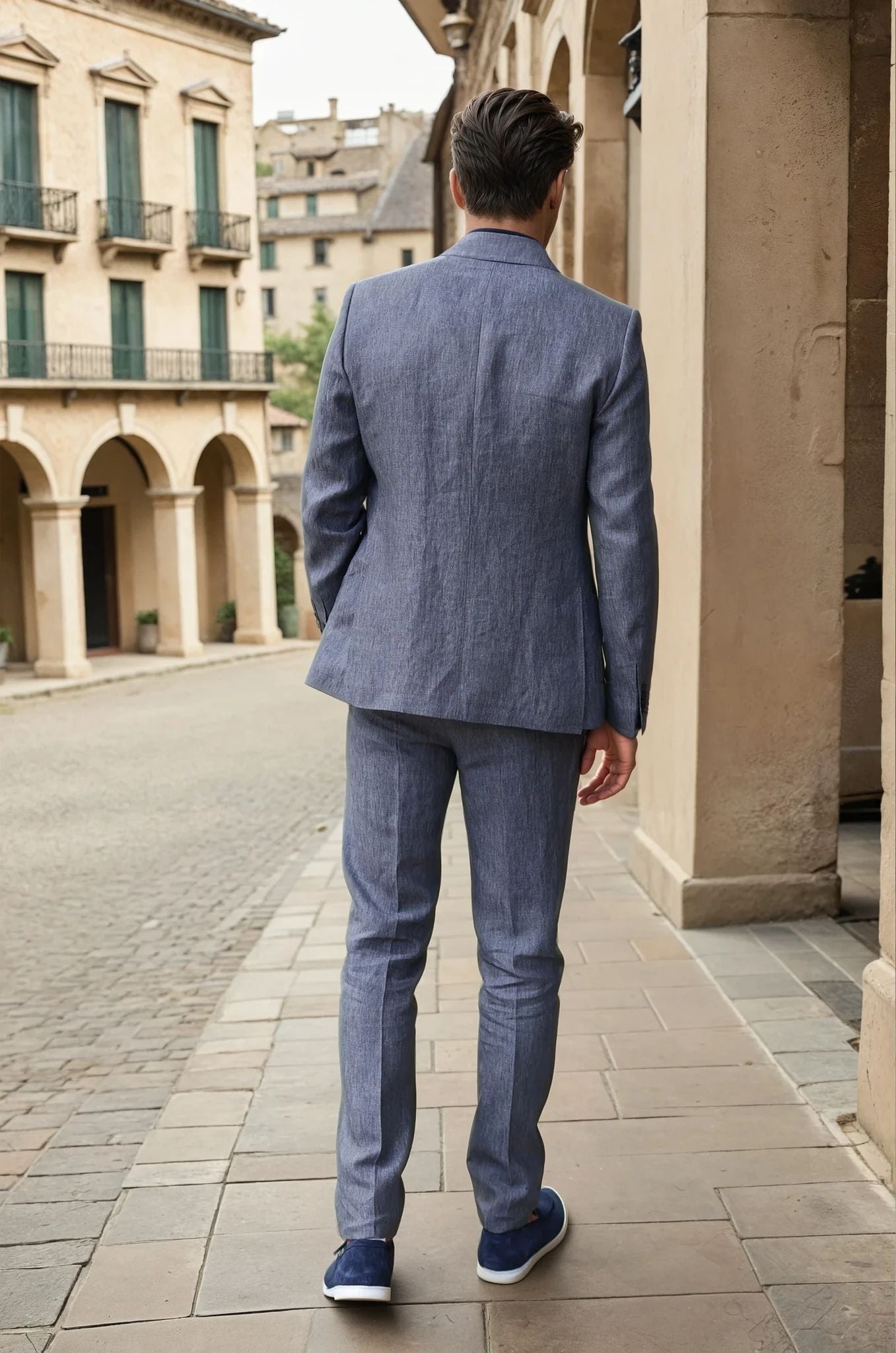 Veste Steven en lin - Anthracite-VESTE BLAZER HOMME-Curling-Paris