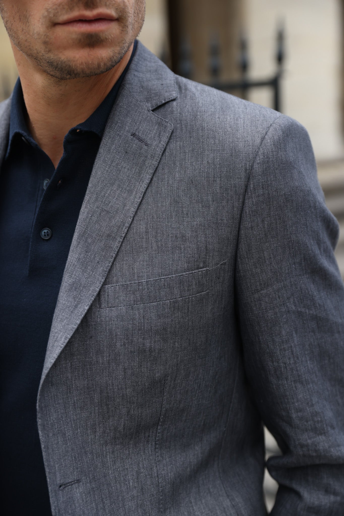 Veste Steven en lin - Anthracite-VESTE BLAZER HOMME-Curling-Paris