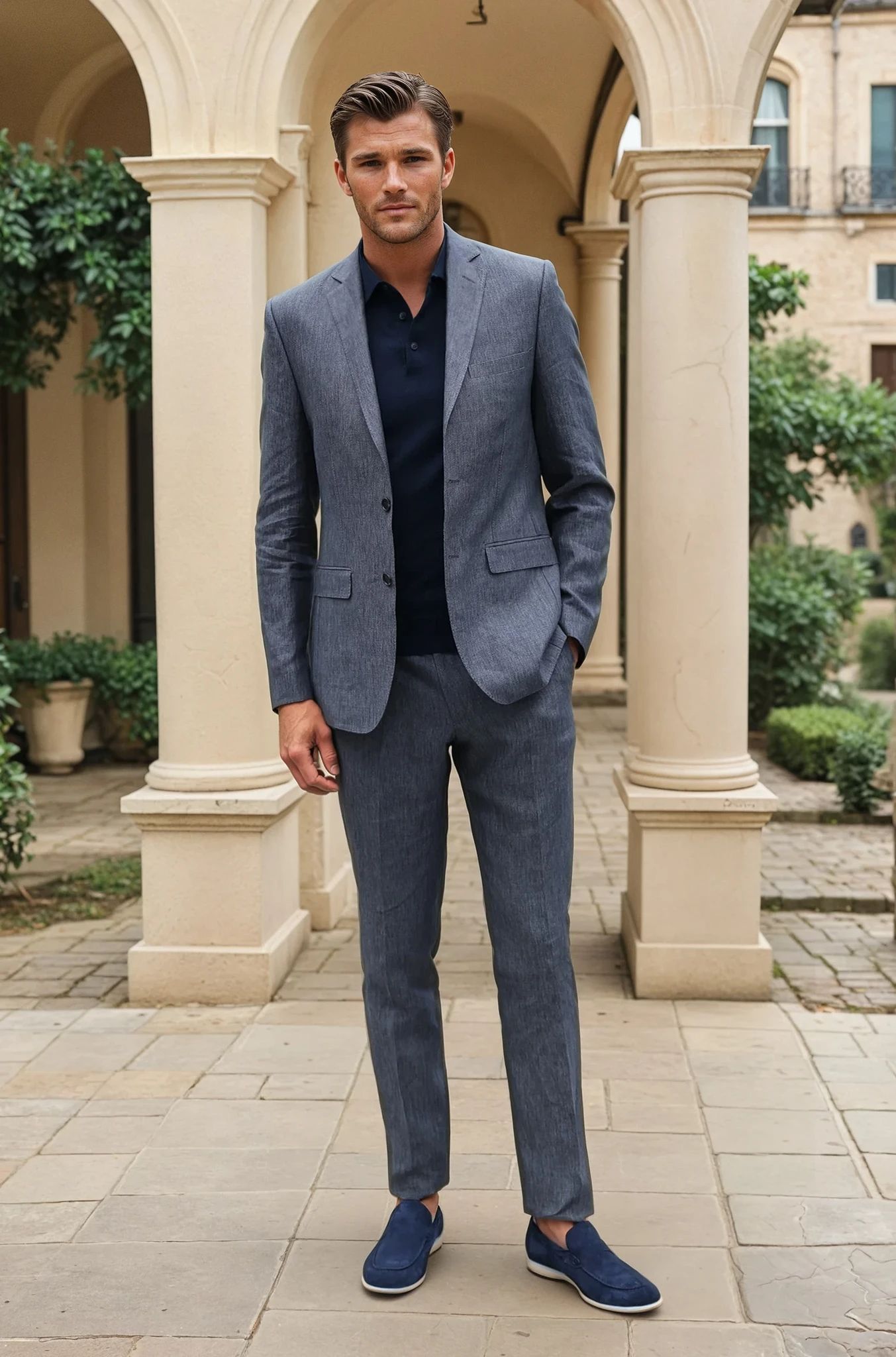 Veste Steven en lin - Anthracite-VESTE BLAZER HOMME-Curling-Paris