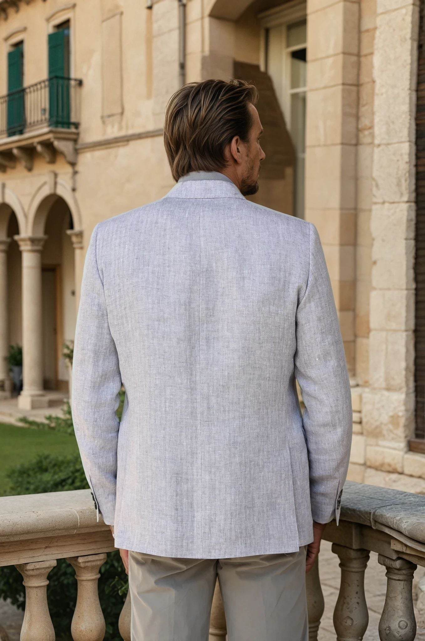 Veste Steven en lin - Gris clair-VESTE BLAZER HOMME-Curling-Paris