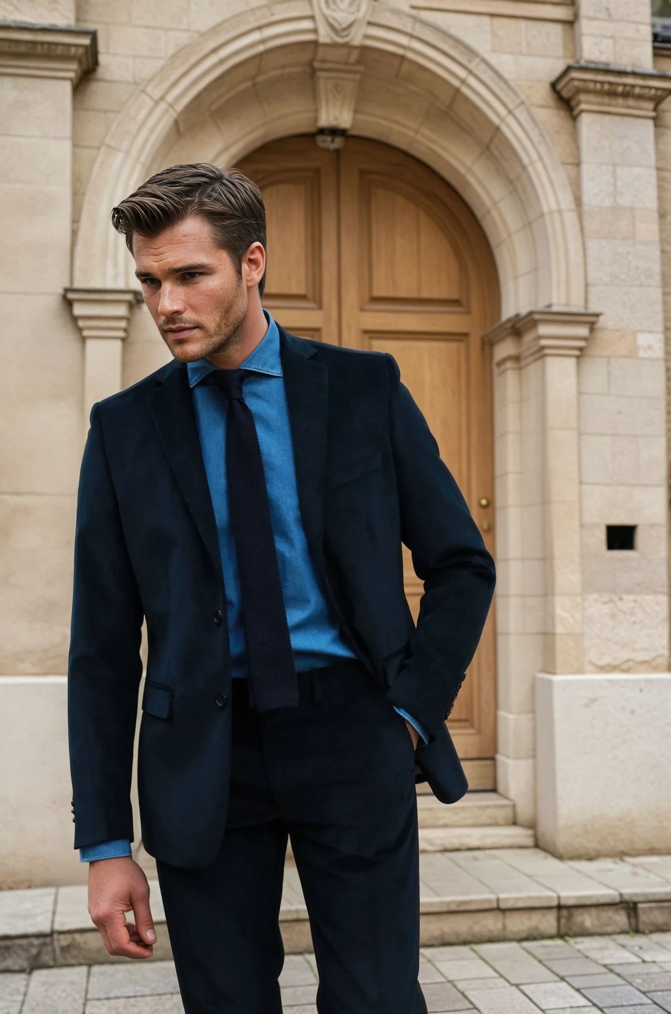 Veste Steven en velours côtelé - Marine-VESTE BLAZER HOMME-Curling-Paris