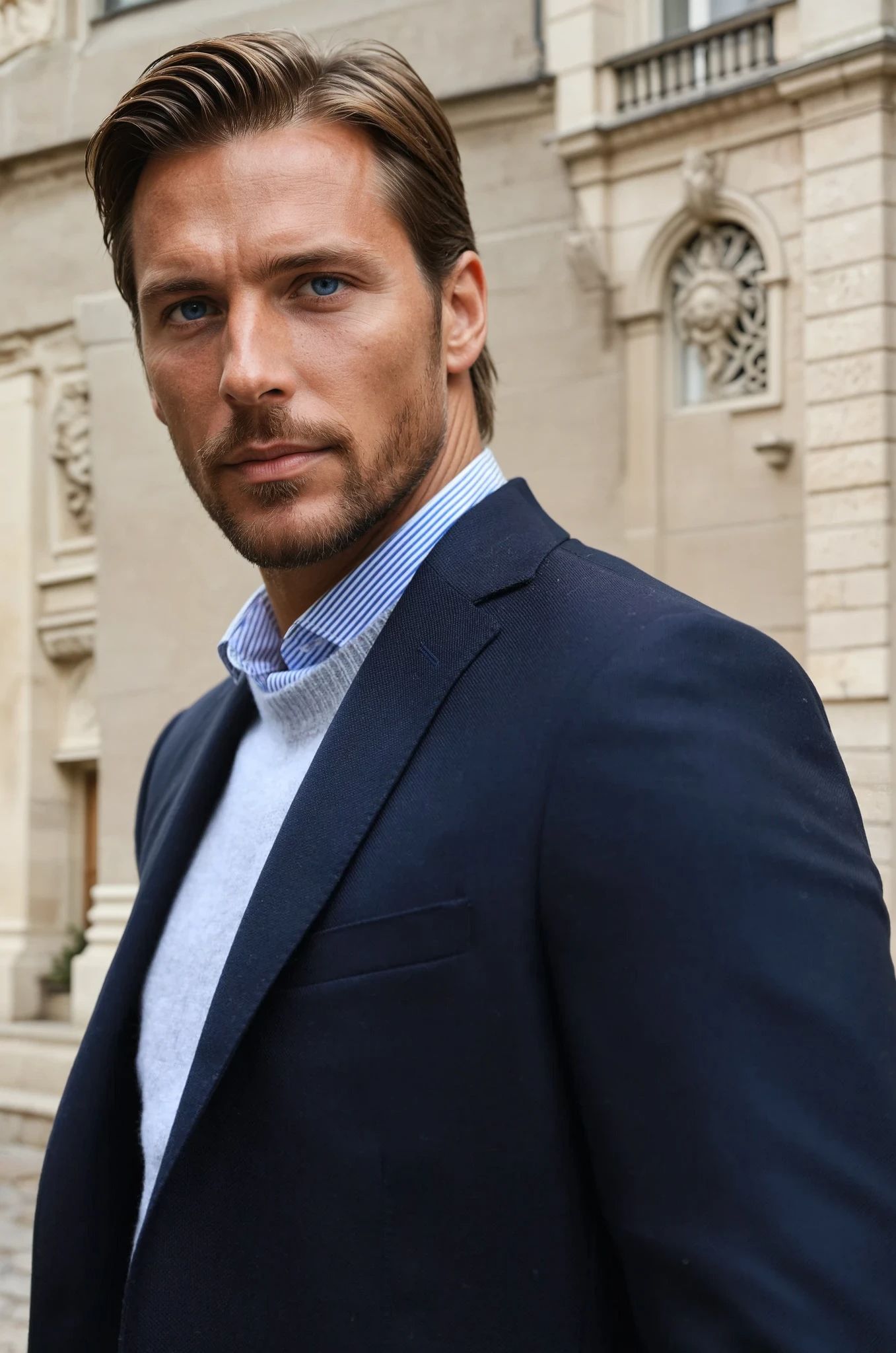 Veste Steven pure laine nattée - Marine-VESTE BLAZER HOMME-Curling-Paris