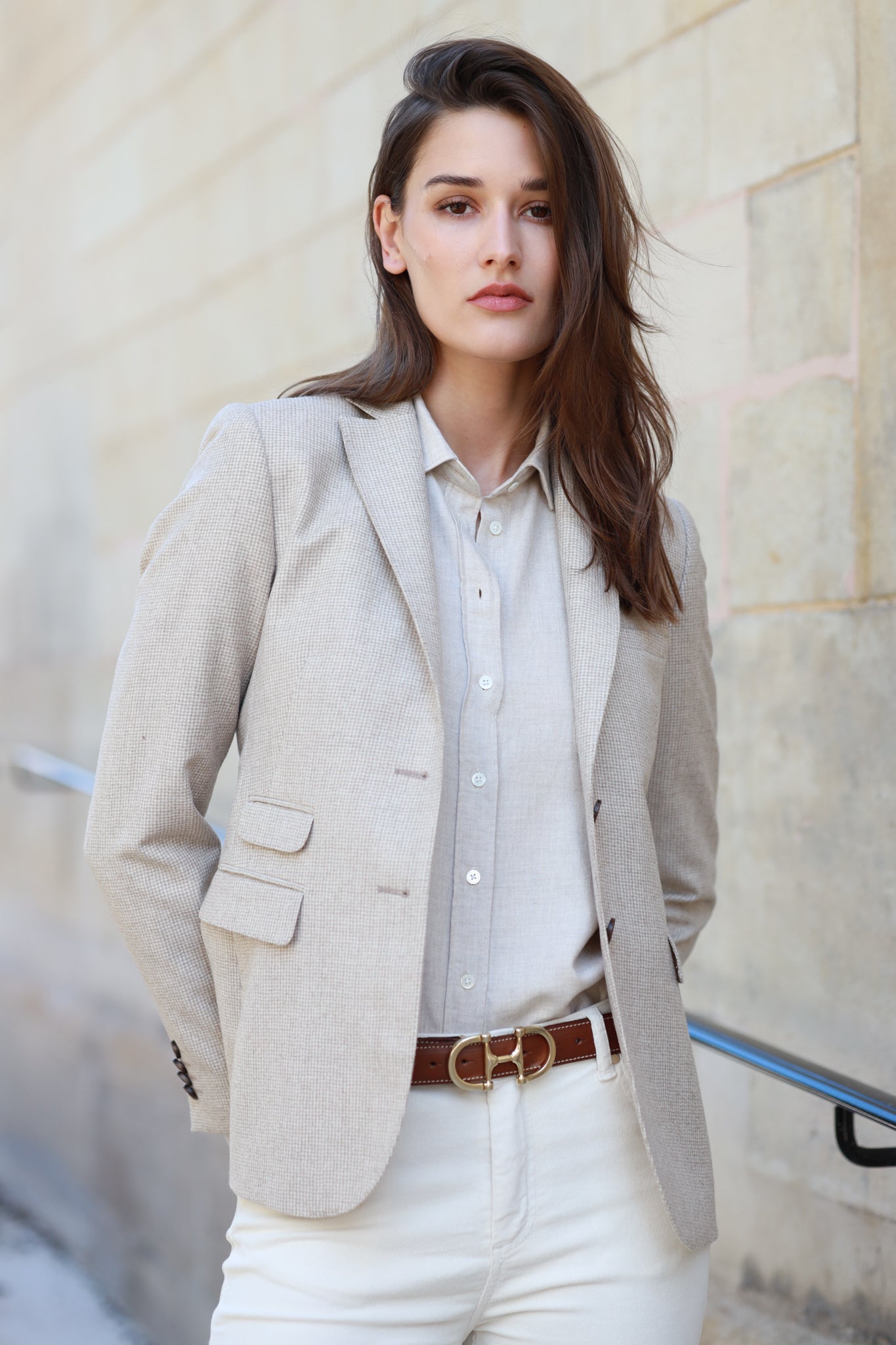 Veste Vesnove en laine - Beige-VESTE BLAZER FEMME-Curling-Paris