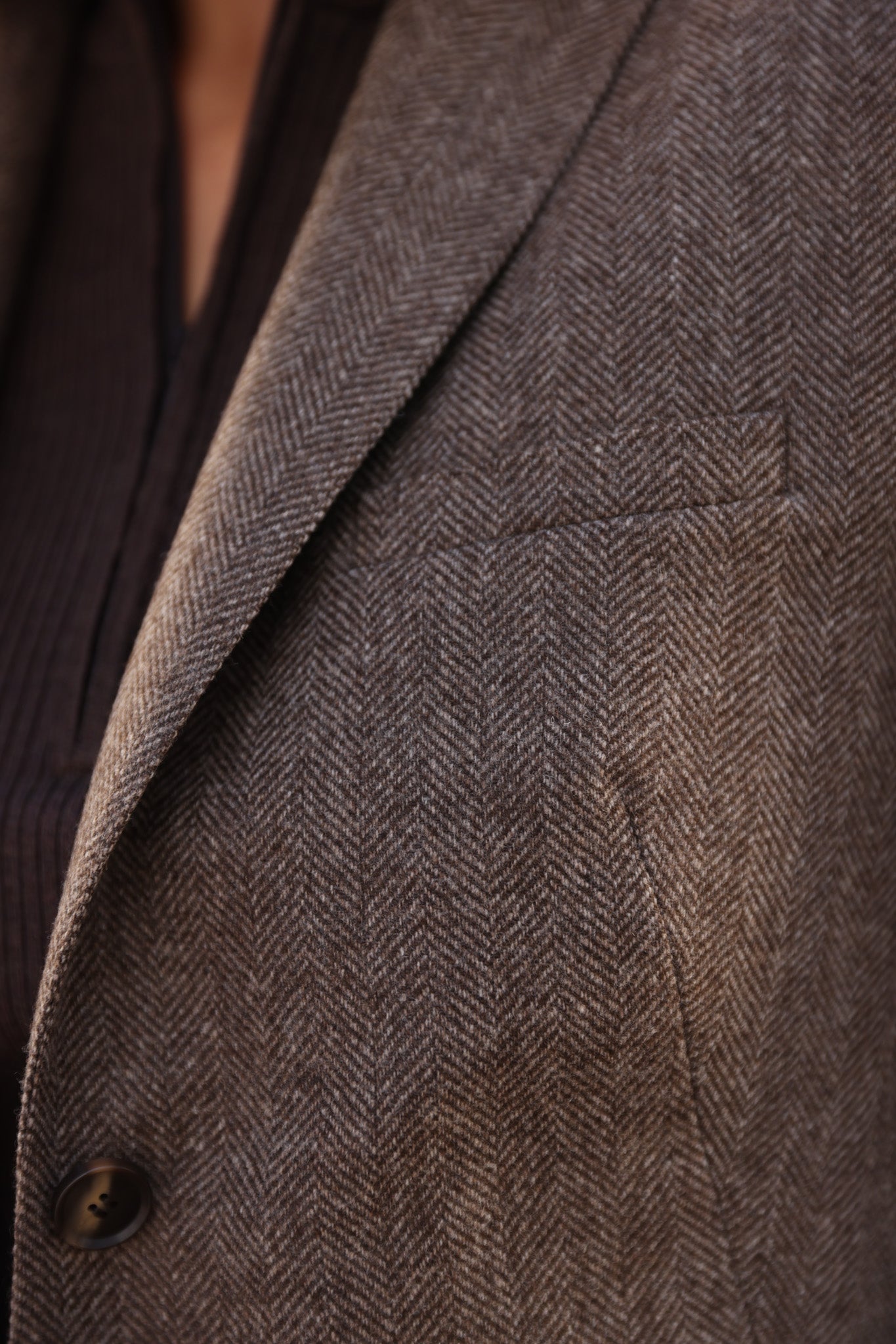 Veste Vesnove en laine et cachemire - Chevron marron-VESTE BLAZER FEMME-Curling-Paris