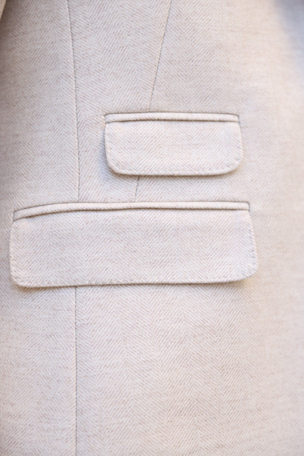 Veste Vesnove en laine vierge - Chevron écru-VESTE BLAZER FEMME-Curling-Paris