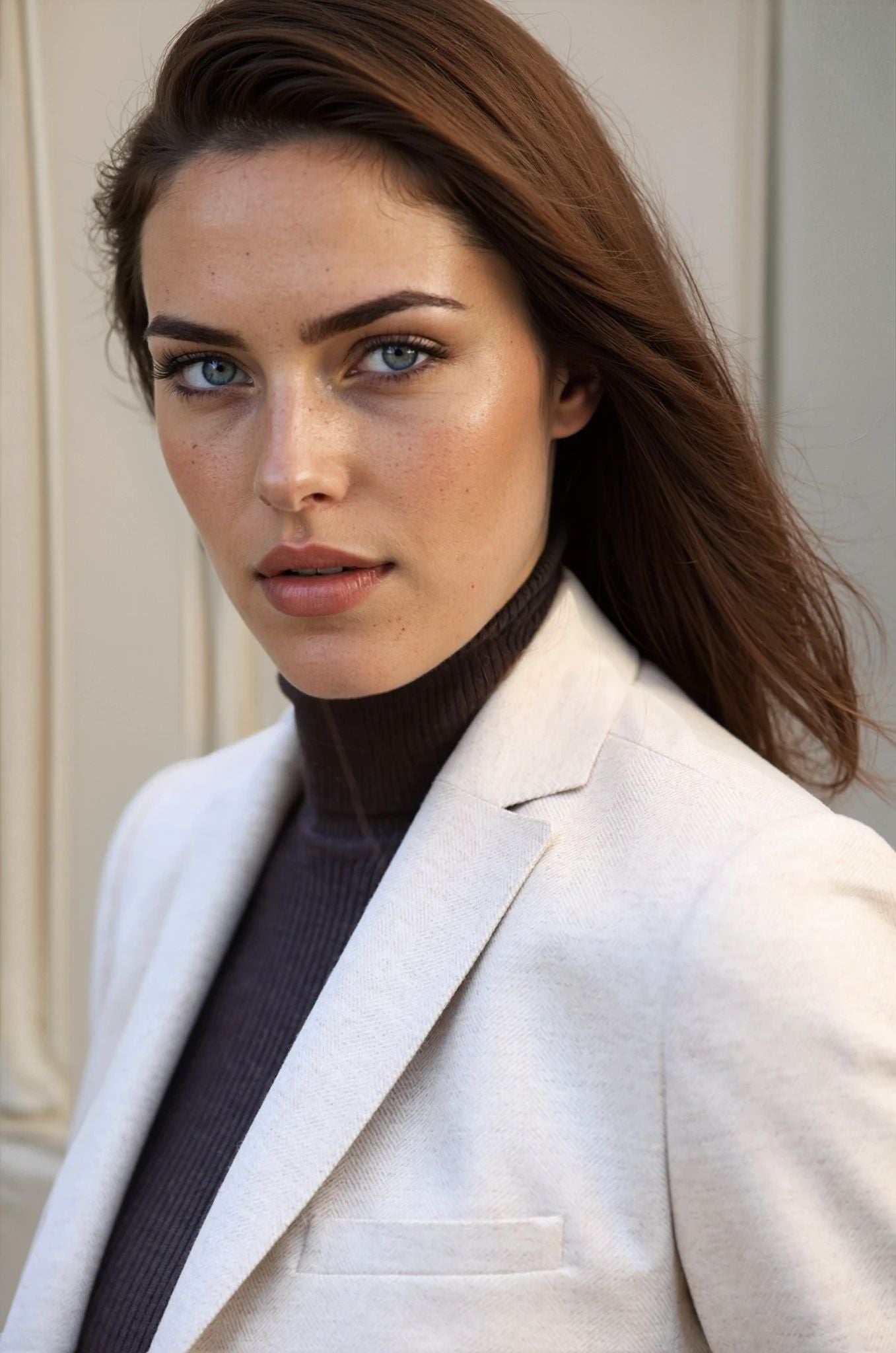 Veste Vesnove en laine vierge - Chevron écru-VESTE BLAZER FEMME-Curling-Paris