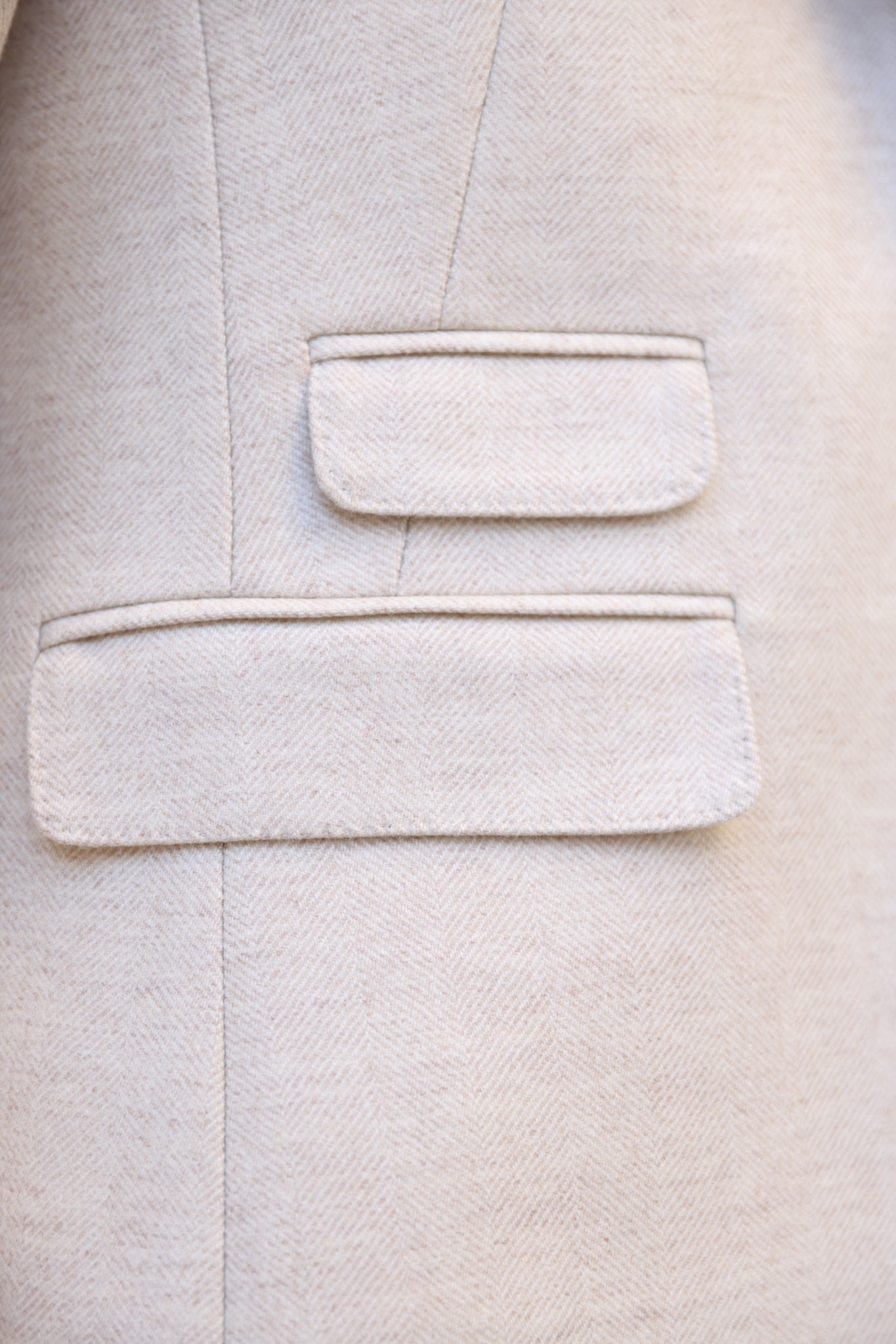 Veste Vesnove en laine vierge - Chevron écru-VESTE BLAZER FEMME-Curling-Paris