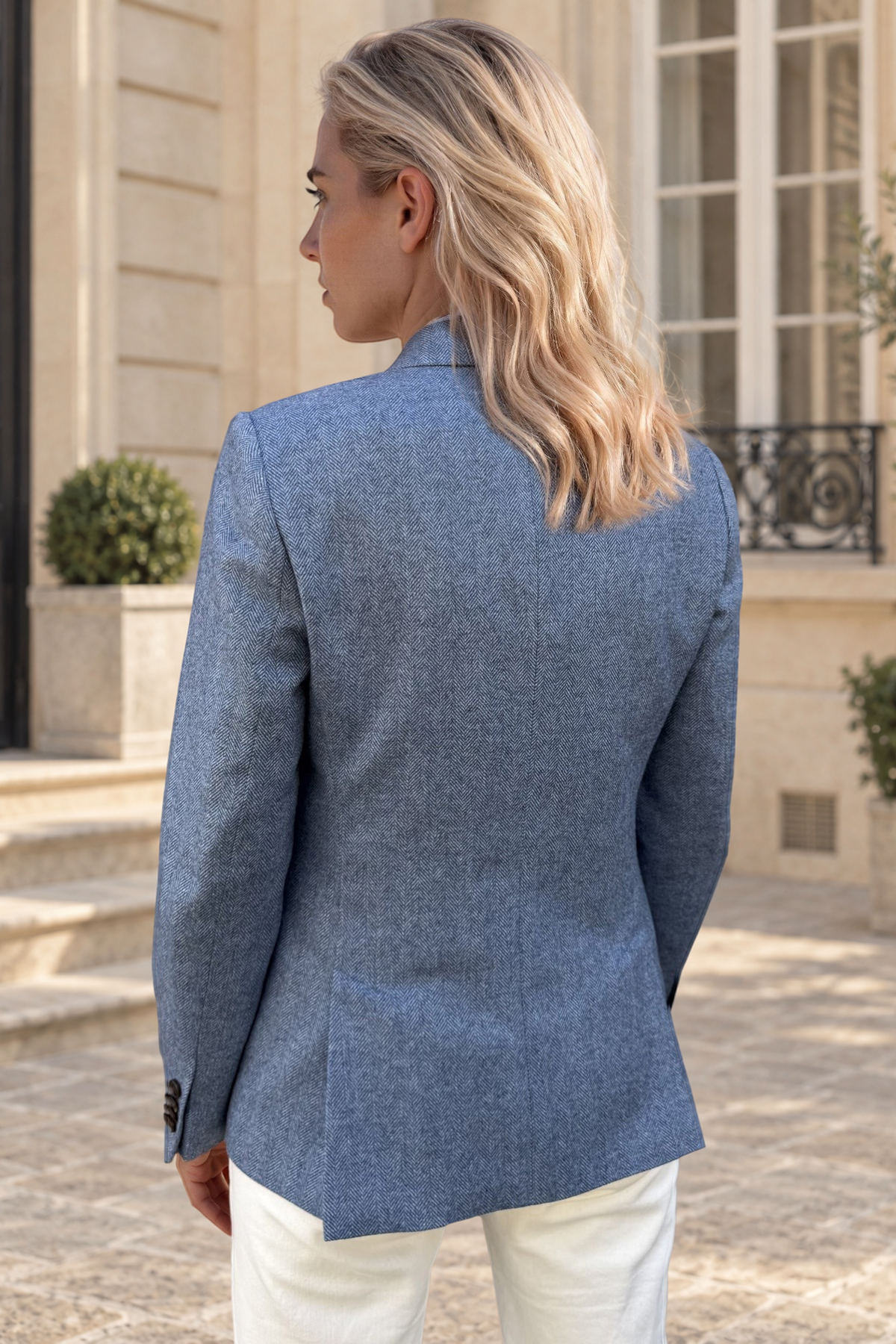 Veste Vesnove en laine vierge chevron - Jeans-VESTE BLAZER FEMME-Curling-Paris