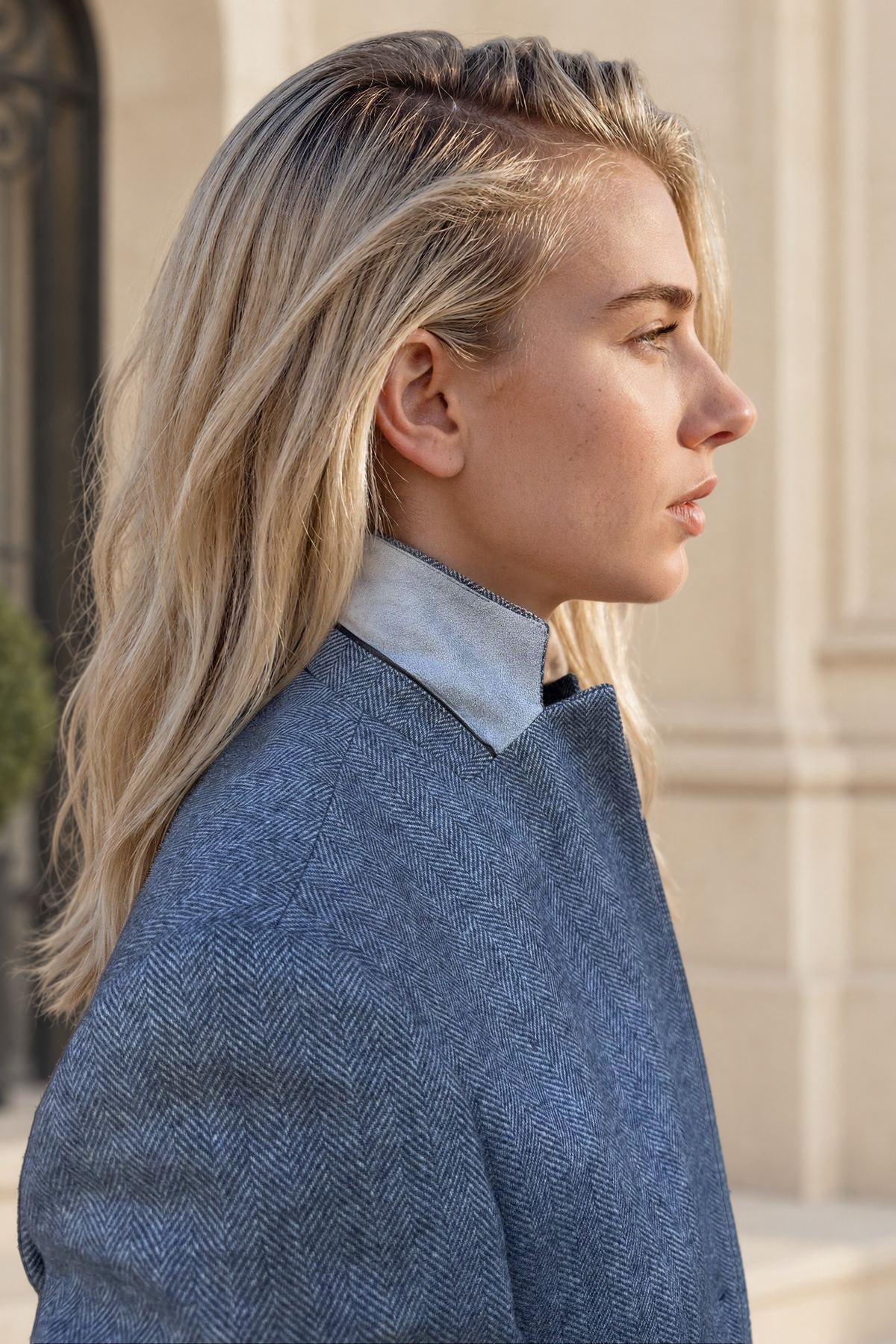 Veste Vesnove en laine vierge chevron - Jeans-VESTE BLAZER FEMME-Curling-Paris