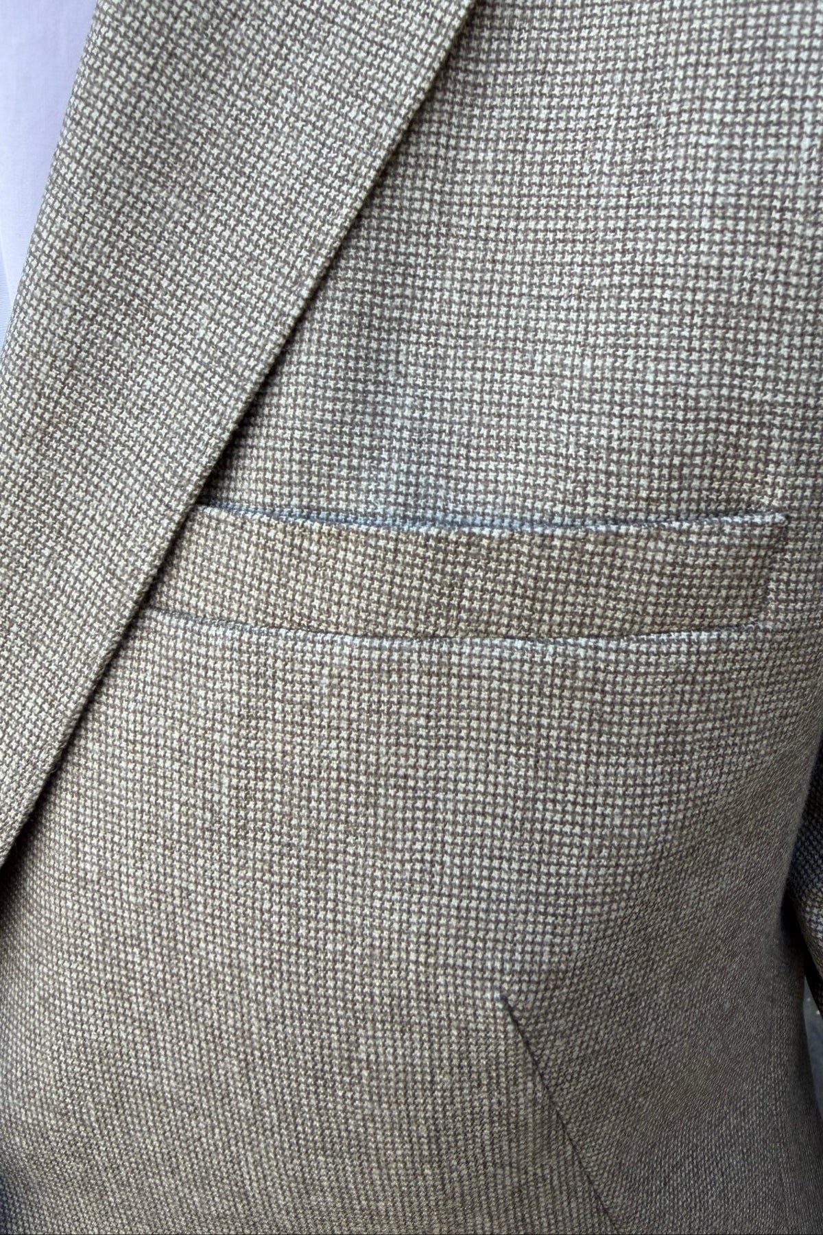 Veste Vesnove en laine vierge pied-de-puce - Taupe-VESTE BLAZER FEMME-Curling-Paris