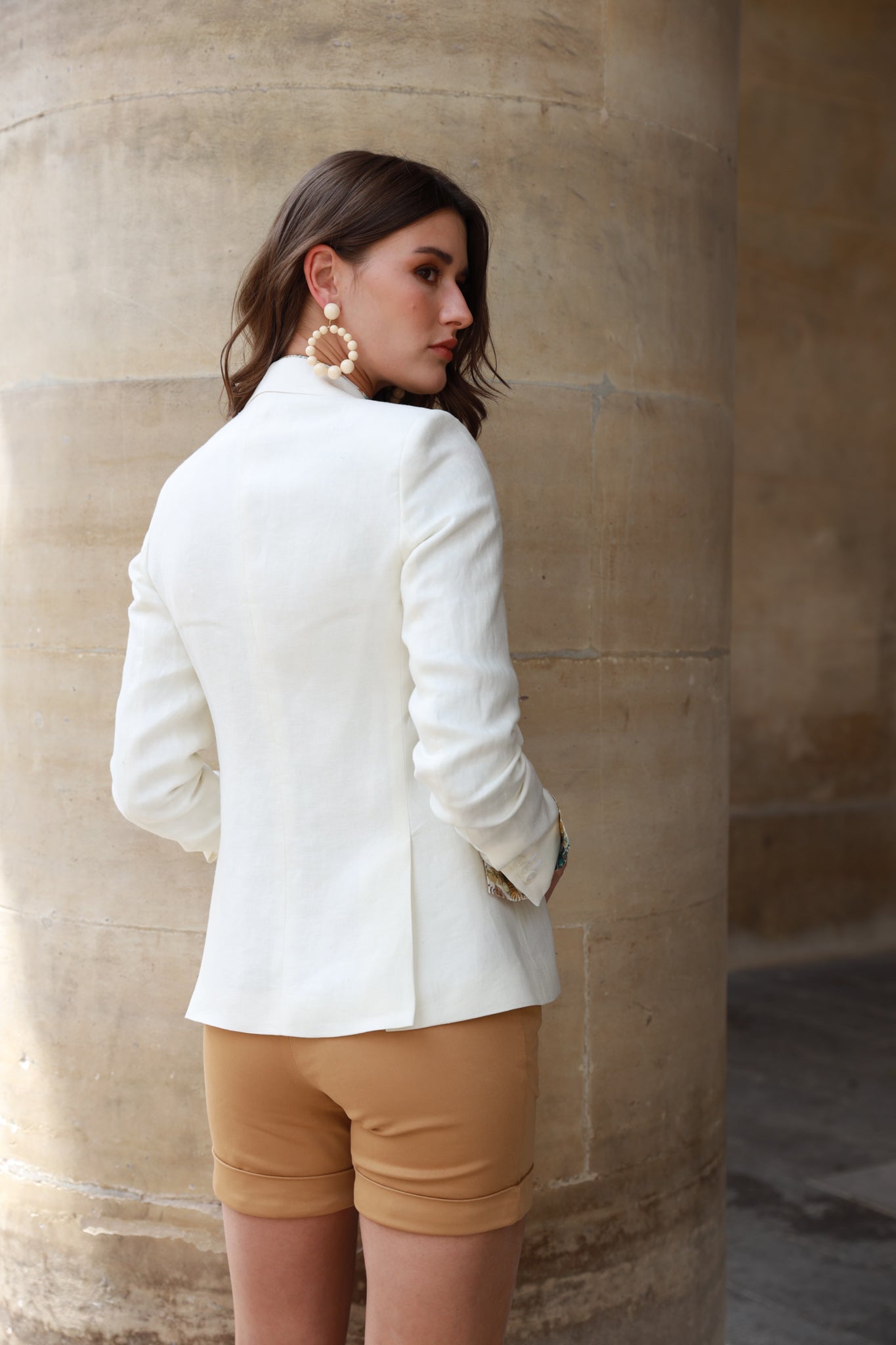 Veste Vesnove en lin - Chevron Blanc-VESTE BLAZER FEMME-Curling-Paris