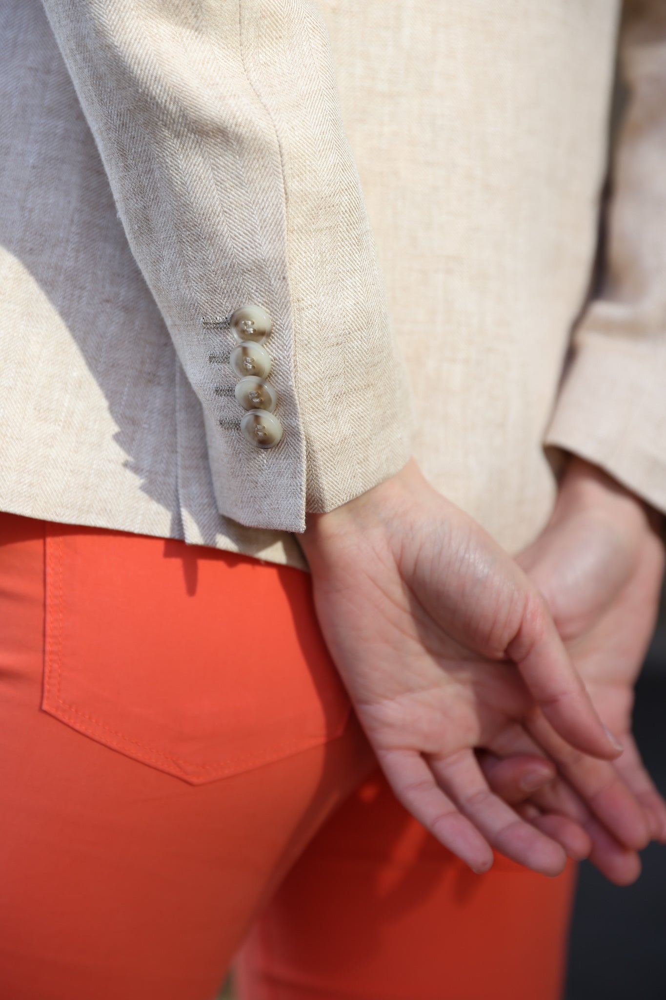 Veste Vesnove en lin - Chevron beige-VESTE BLAZER FEMME-Curling-Paris