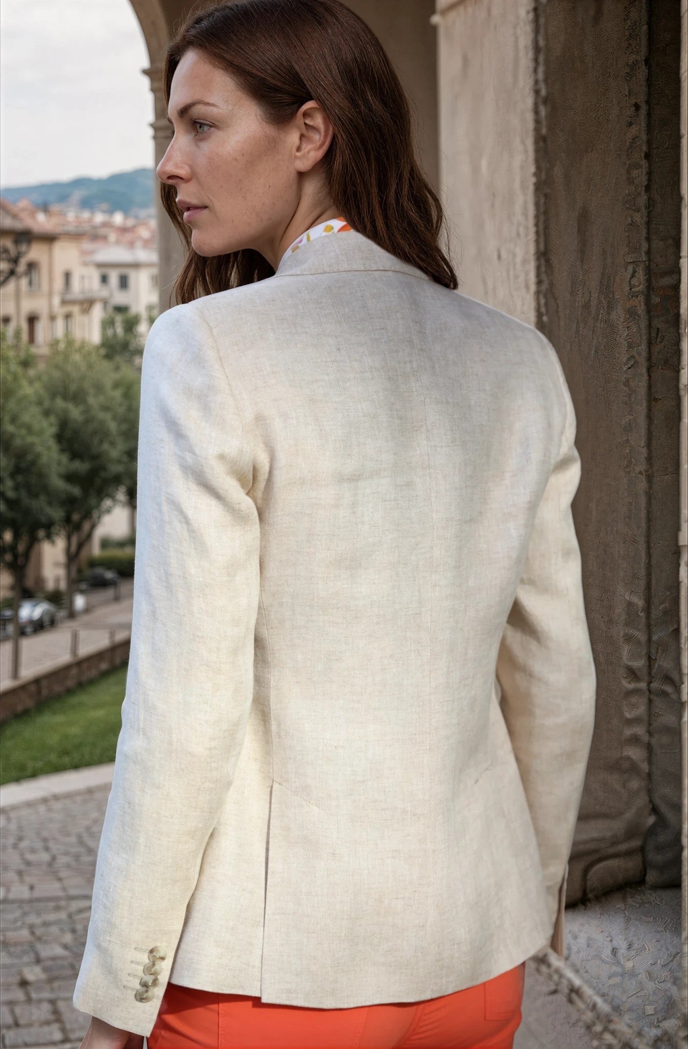 Veste Vesnove en lin - Chevron beige-VESTE BLAZER FEMME-Curling-Paris