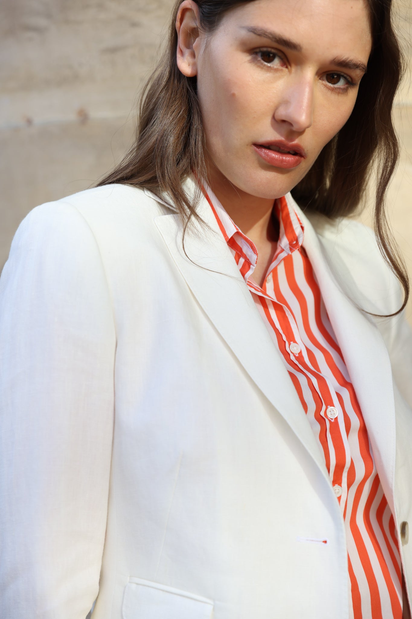 Veste Vesnove en lin Di Sondrio - Blanc-VESTE BLAZER FEMME-Curling-Paris