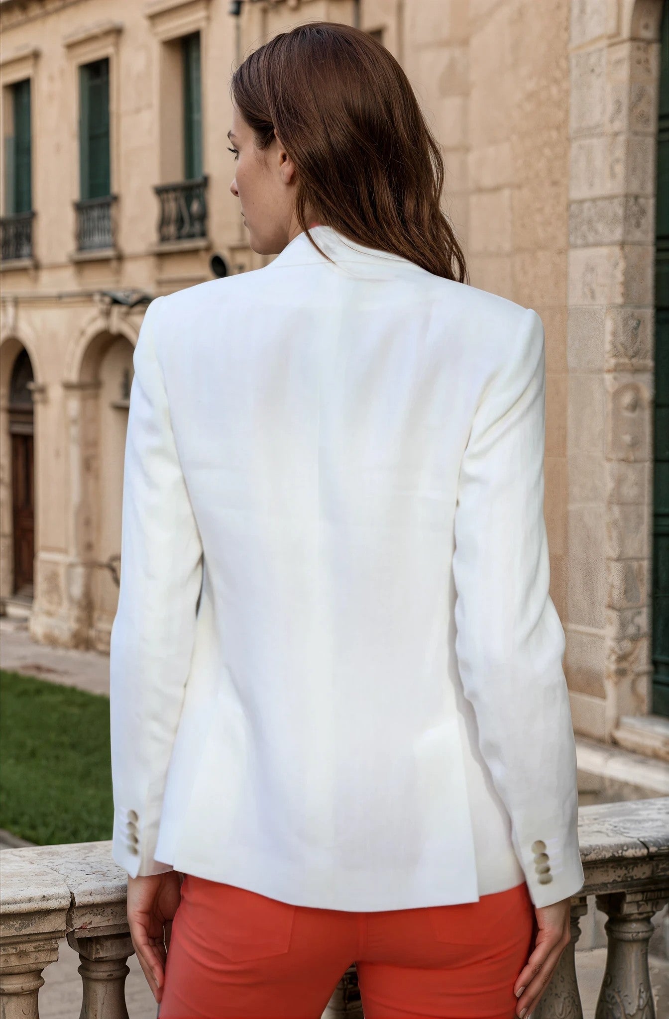 Veste Vesnove en lin Di Sondrio - Blanc-VESTE BLAZER FEMME-Curling-Paris