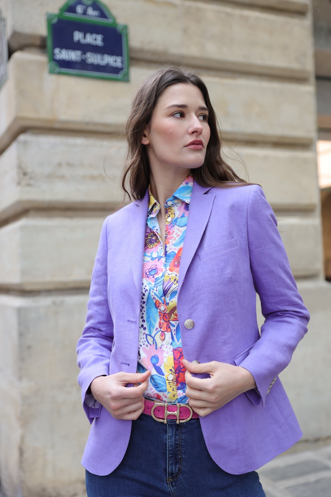 Veste Vesnove en lin - Parme-VESTE BLAZER FEMME-Curling-Paris